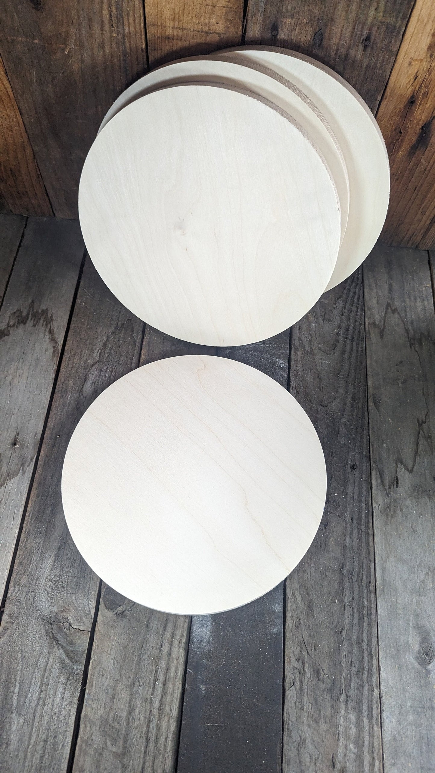 10.625 inch (10 5/8 inch) Wood Circle Disc Plaques, BALTIC BIRCH Wooden Circles, Blank Circles, Unfinished Wooden Circles, DIY Crafting Supplies