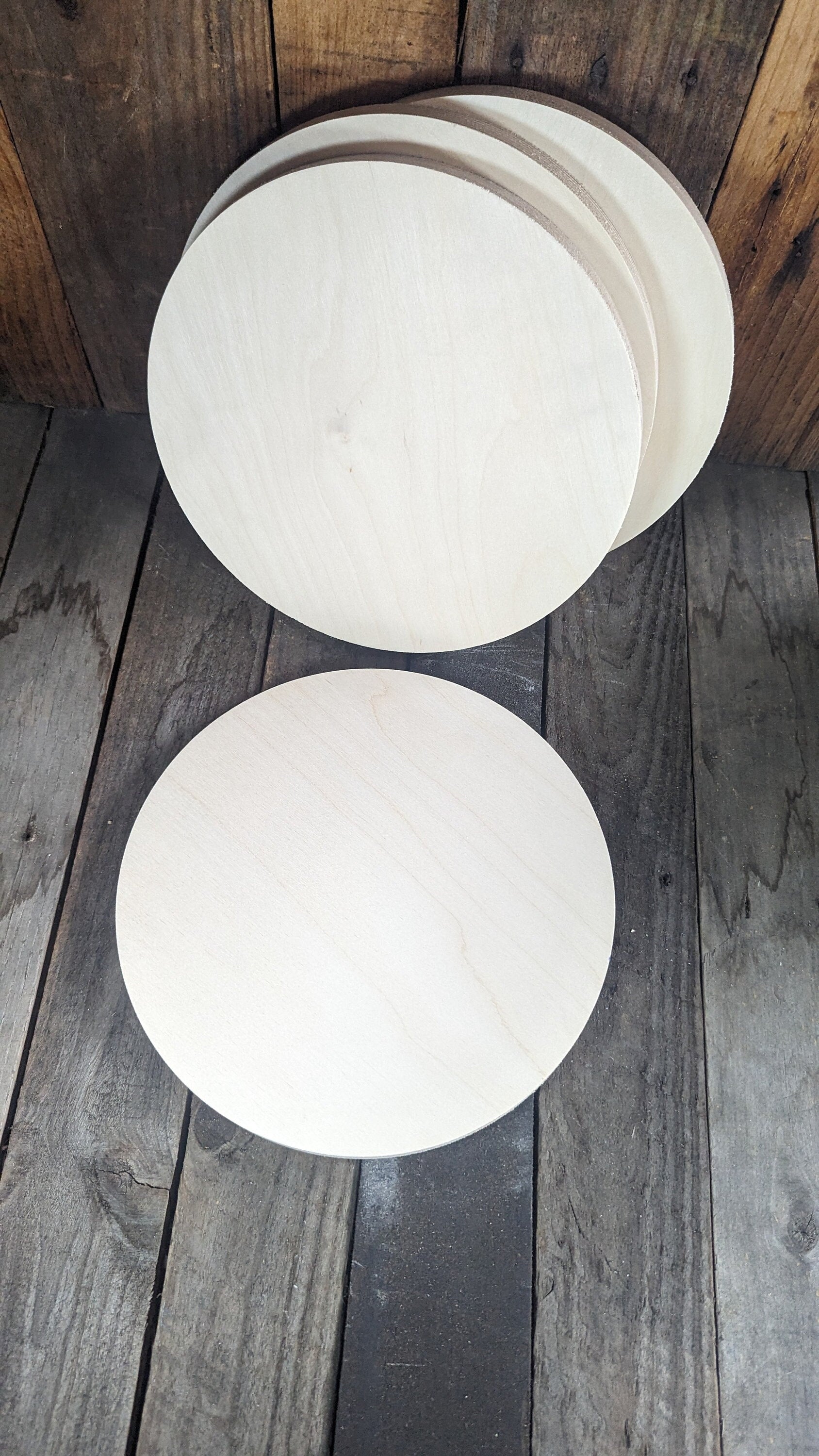 10.625 inch (10 5/8 inch) Wood Circle Disc Plaques, BALTIC BIRCH Wooden Circles, Blank Circles, Unfinished Wooden Circles, DIY Crafting Supplies