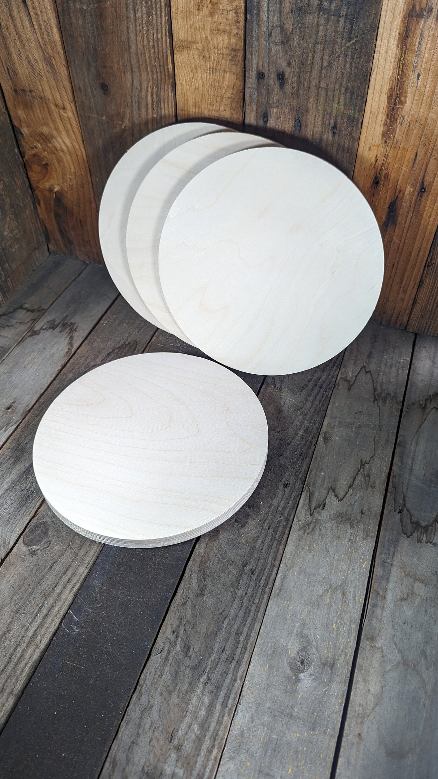 10.75 inch (10 3/4 inch) Wood Circle Disc Plaques, BALTIC BIRCH Wooden Circles, Blank Circles, Unfinished Wooden Circles, DIY Crafting Supplies