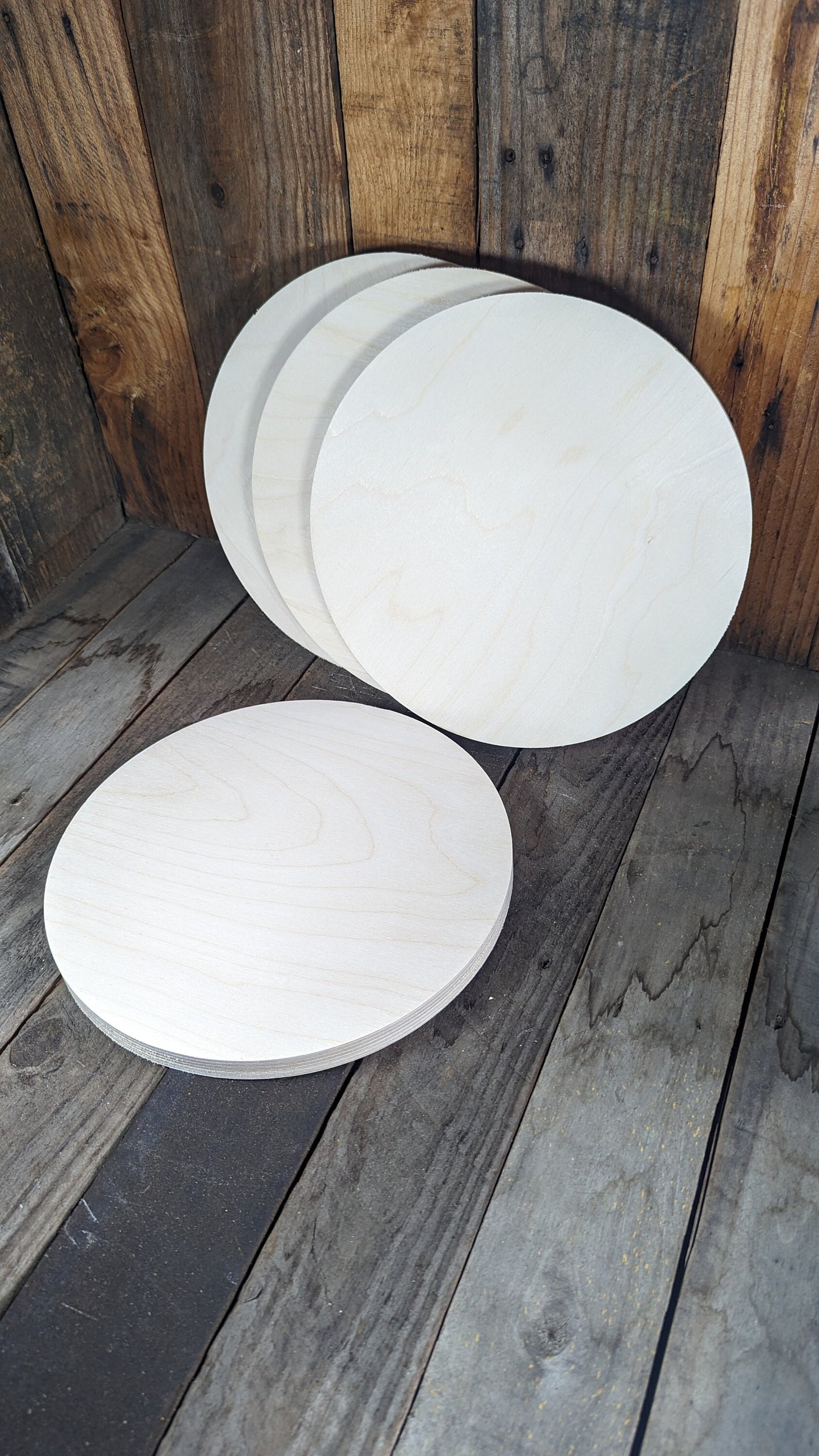 10.75 inch (10 3/4 inch) Wood Circle Disc Plaques, BALTIC BIRCH Wooden Circles, Blank Circles, Unfinished Wooden Circles, DIY Crafting Supplies