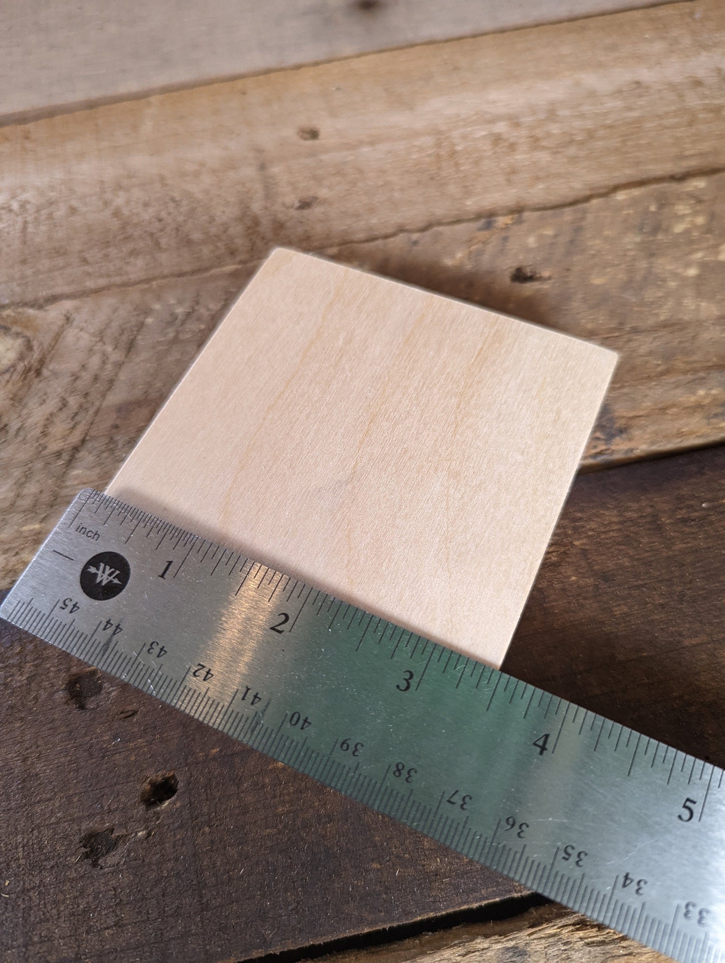 3.5" Wood Square Plaques, BALTIC BIRCH - Wooden Squares, Blank Squares, Unfinished Wooden Squares, Square Plywood, Square Wood
