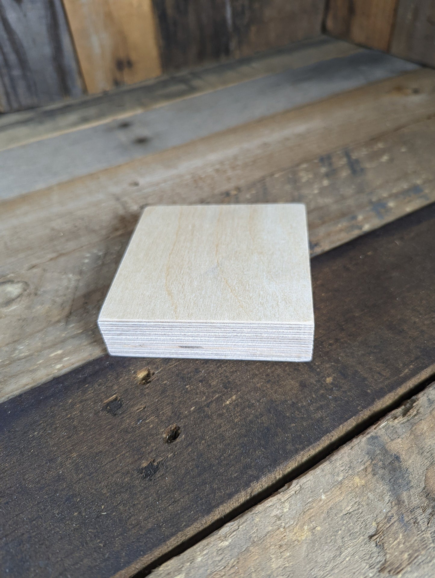 3.5" Wood Square Plaques, BALTIC BIRCH - Wooden Squares, Blank Squares, Unfinished Wooden Squares, Square Plywood, Square Wood