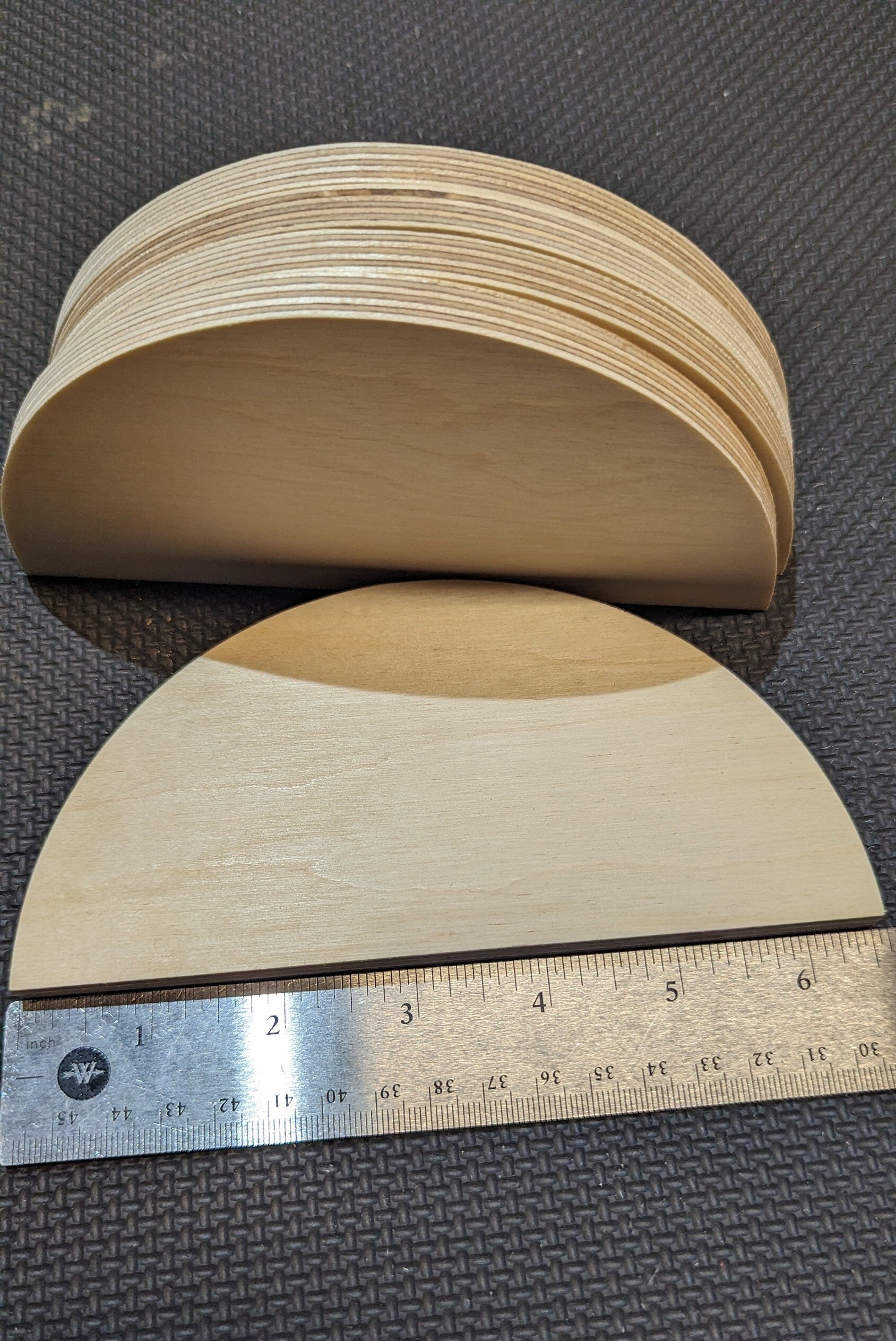 6.5" (6 1/2") Wood Half Circle Disc Plaques, BIRCH Wooden Semicircles, Blank Circles, Unfinished, Half Round Circles, Circular Wood