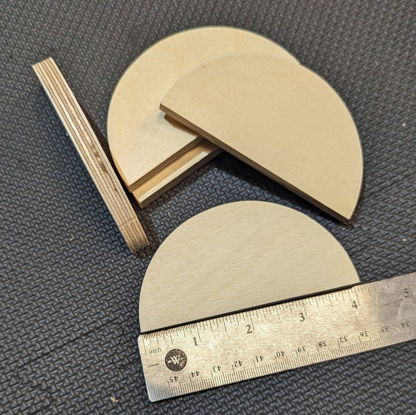 4" Wood Half Circle Disc Plaques, BIRCH Wooden Semicircles, Blank Circles, Unfinished, Half Round Circles, Circular Wood