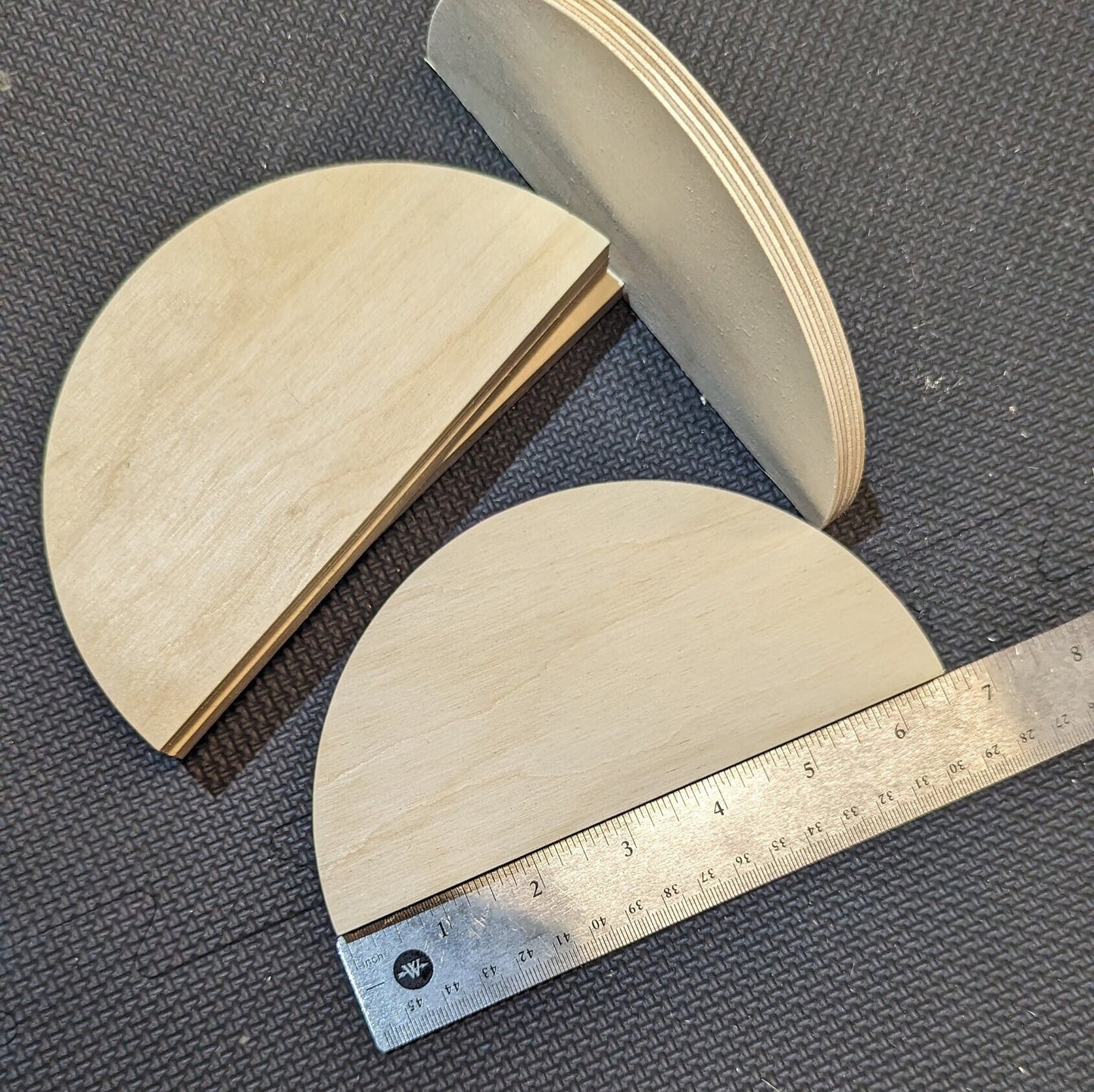 6.5" (6 1/2") Wood Half Circle Disc Plaques, BIRCH Wooden Semicircles, Blank Circles, Unfinished, Half Round Circles, Circular Wood