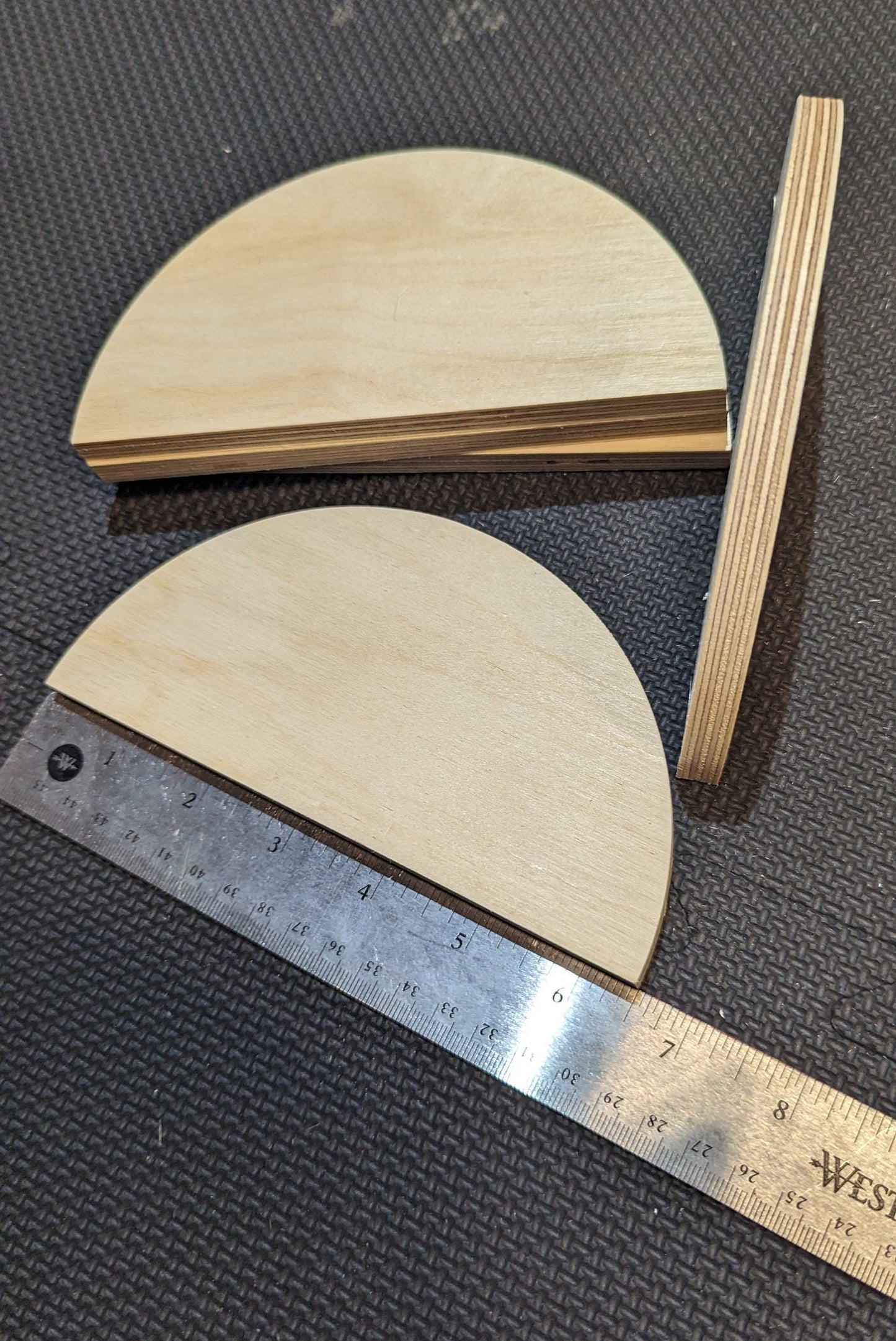 6.5" (6 1/2") Wood Half Circle Disc Plaques, BIRCH Wooden Semicircles, Blank Circles, Unfinished, Half Round Circles, Circular Wood