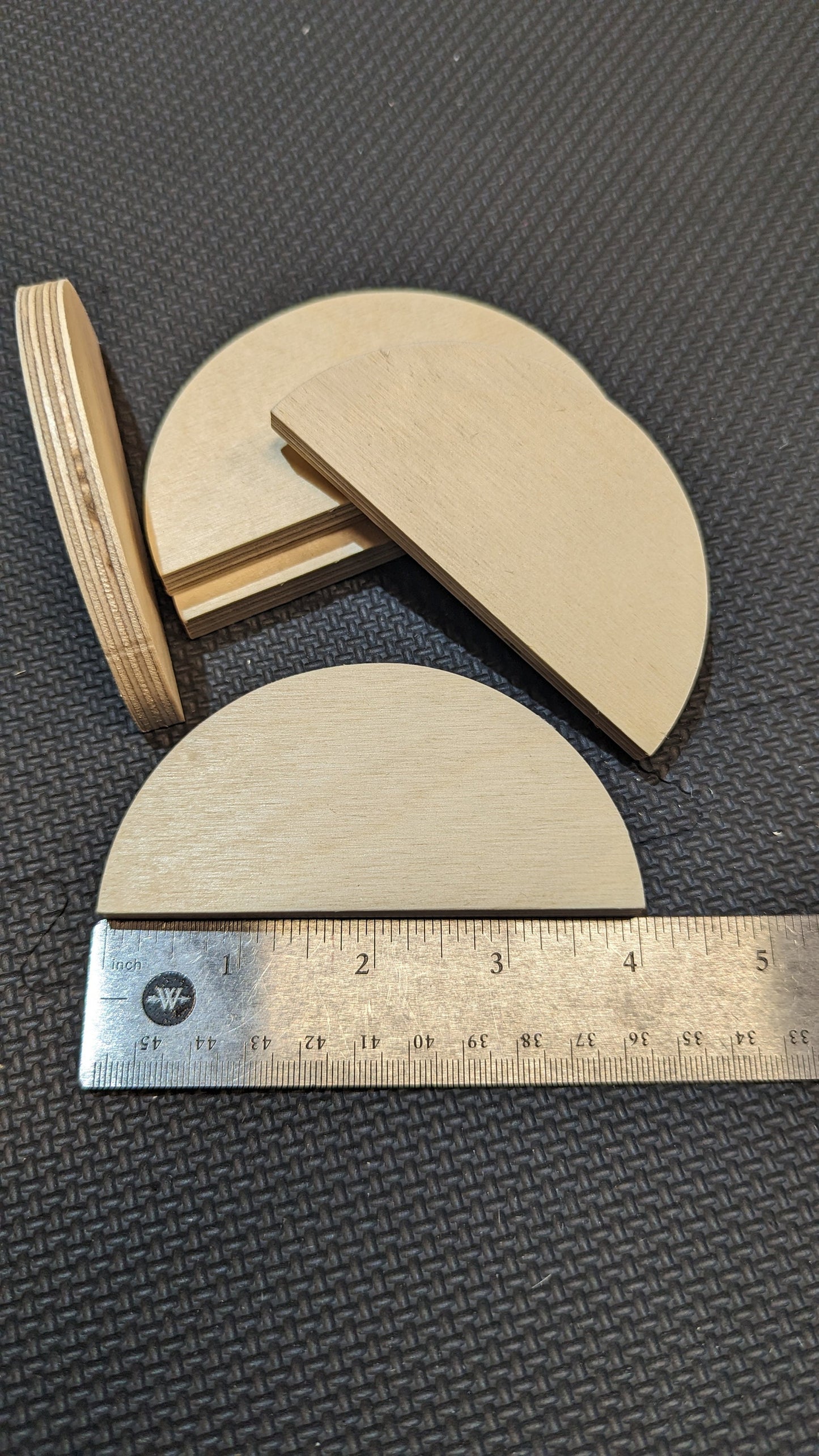 4" Wood Half Circle Disc Plaques, BIRCH Wooden Semicircles, Blank Circles, Unfinished, Half Round Circles, Circular Wood
