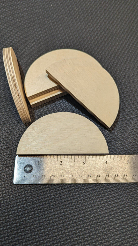 4" Wood Half Circle Disc Plaques, BIRCH Wooden Semicircles, Blank Circles, Unfinished, Half Round Circles, Circular Wood