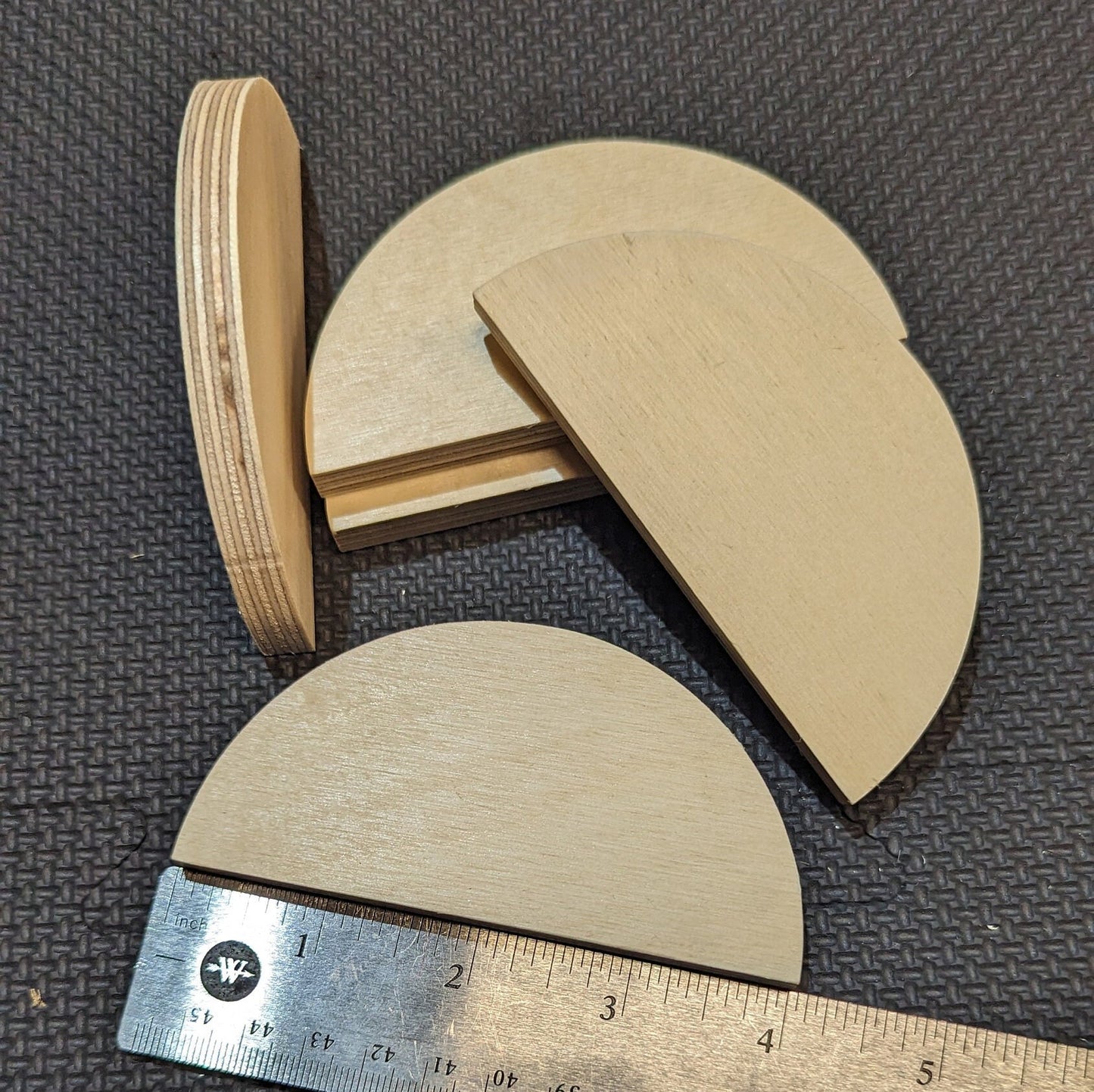 4" Wood Half Circle Disc Plaques, BIRCH Wooden Semicircles, Blank Circles, Unfinished, Half Round Circles, Circular Wood