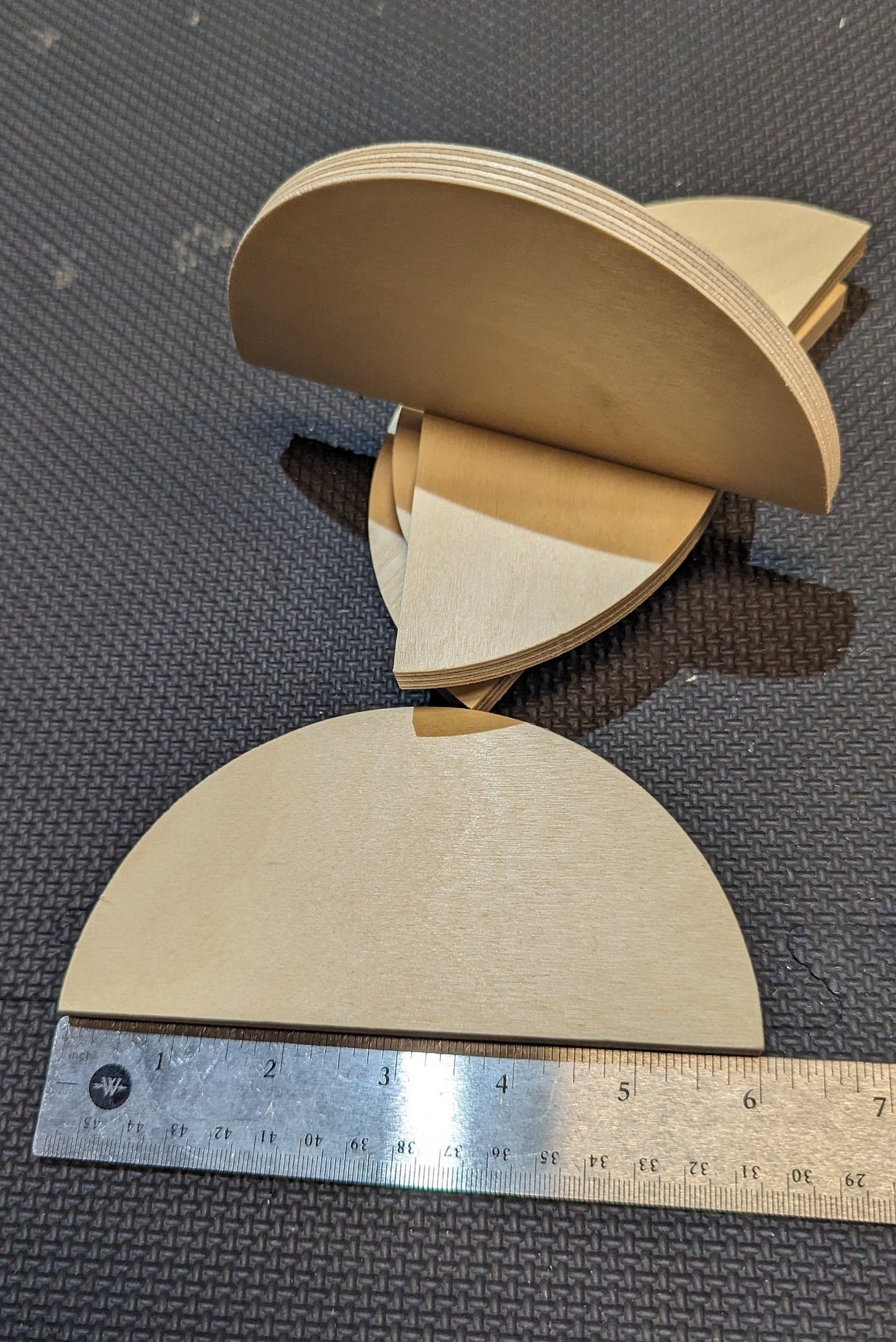 6" Wood Half Circle Disc Plaques, BIRCH Wooden Semicircles, Blank Circles, Unfinished, Half Round Circles, Circular Wood