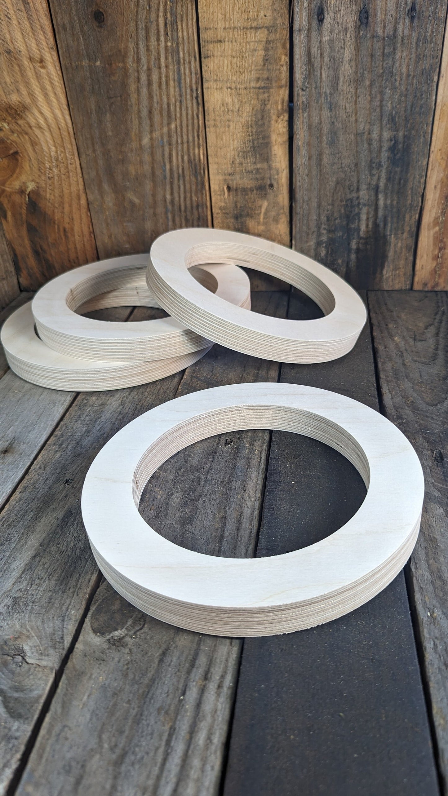8.5" (8 1/2") Wood Donut Ring with 6" center hole, BALTIC BIRCH Wooden Circles, Unfinished Wooden Circles, Round Circles, Circular Wood