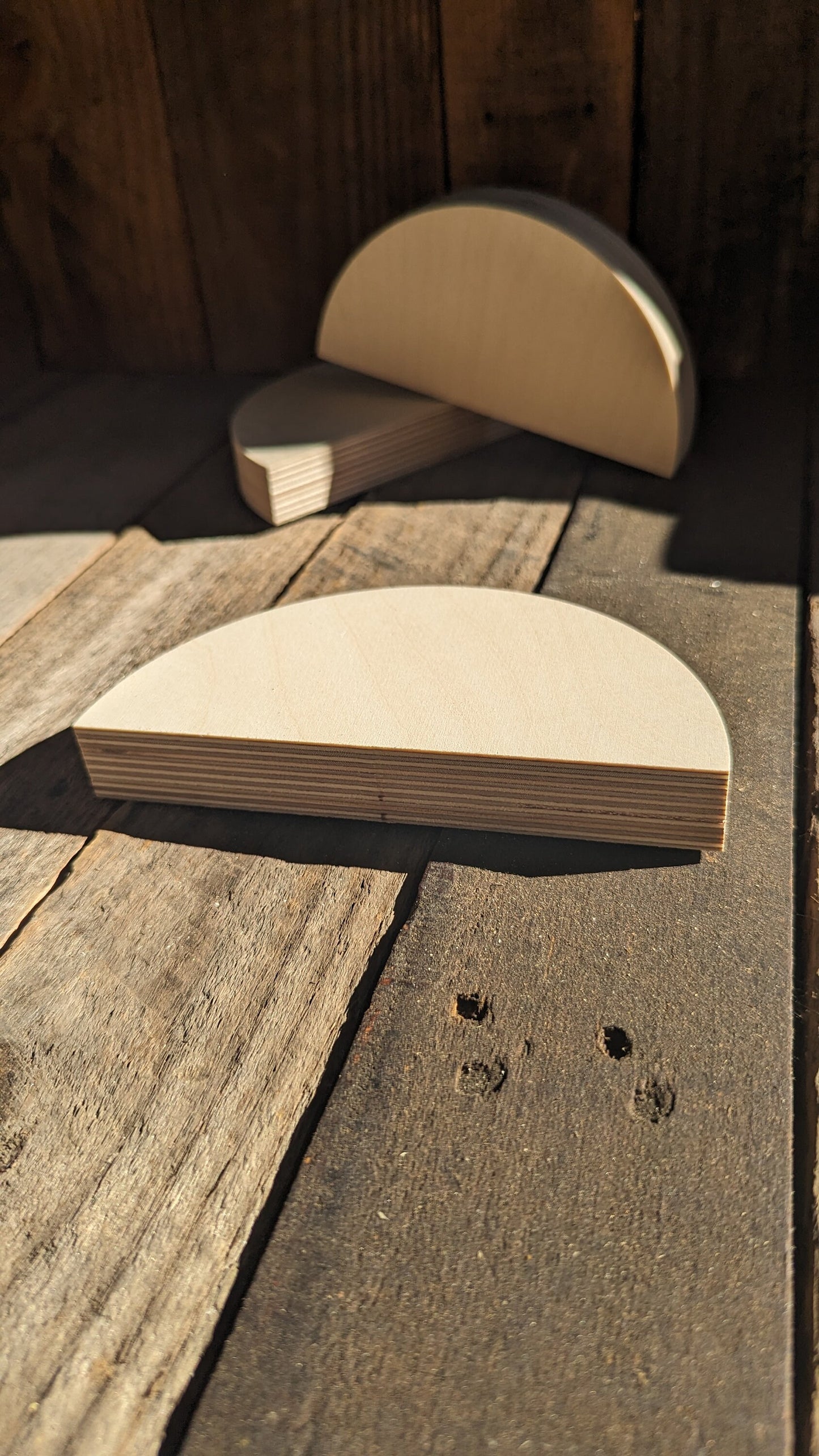 6.5" (6 1/2") Wood Half Circle Disc Plaques, BIRCH Wooden Semicircles, Blank Circles, Unfinished, Half Round Circles, Circular Wood