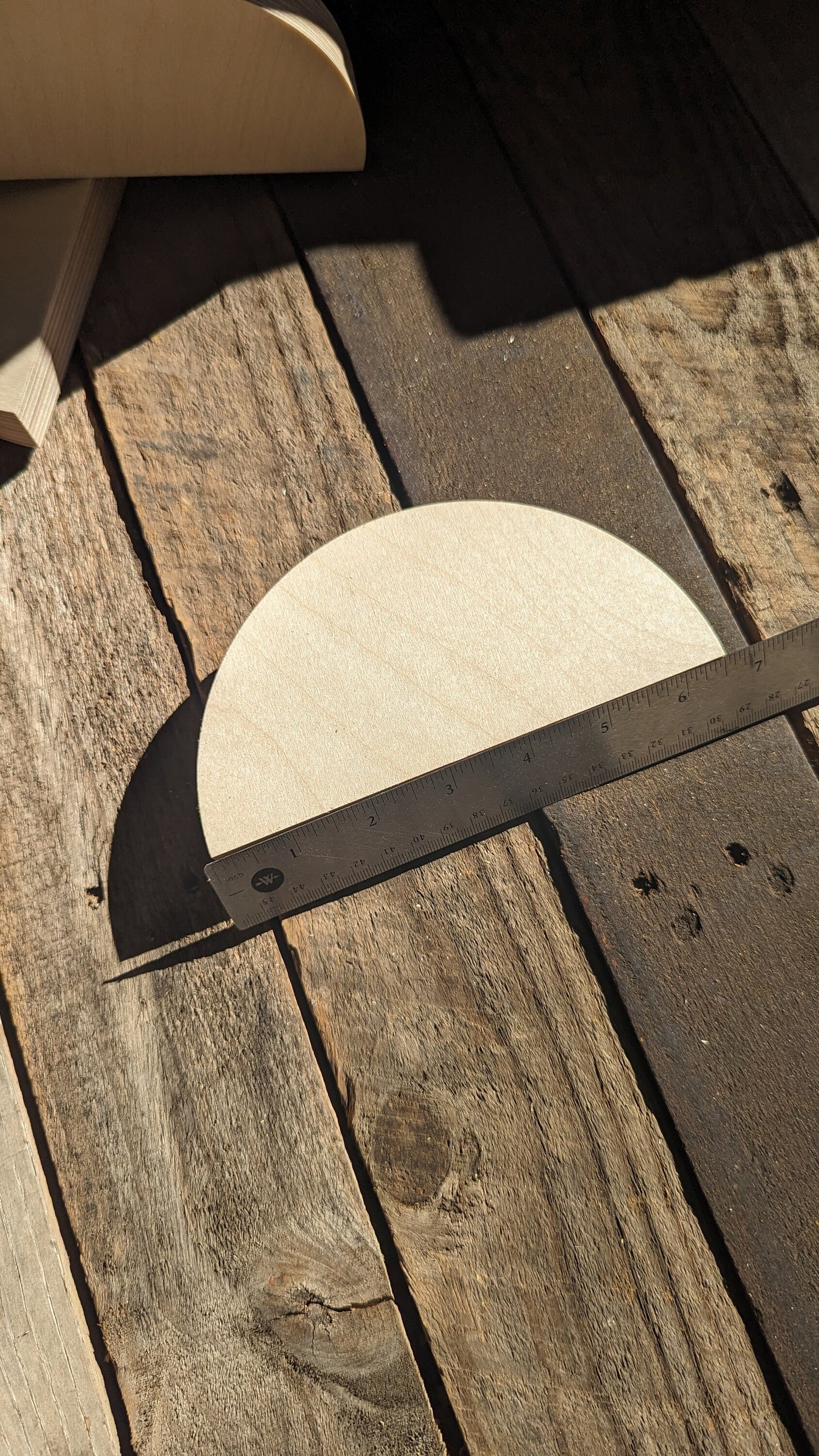 6.5" (6 1/2") Wood Half Circle Disc Plaques, BIRCH Wooden Semicircles, Blank Circles, Unfinished, Half Round Circles, Circular Wood
