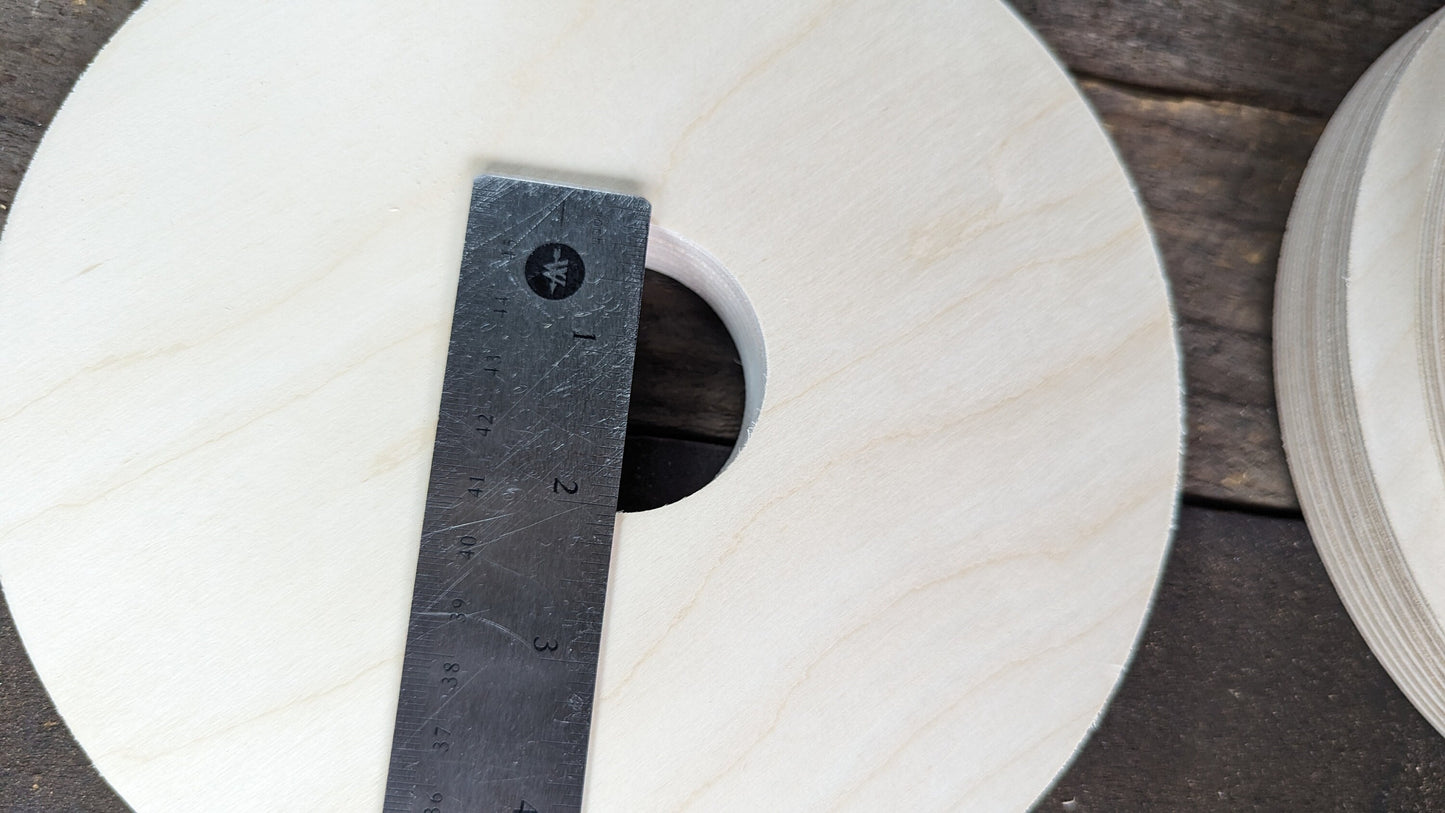8" Wood Circle Disc with 2" center hole, BALTIC BIRCH Wooden Circles, Unfinished Wooden Circles, Round Circles, Circular Wood