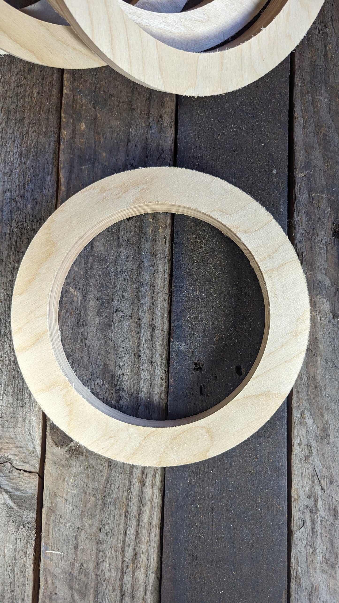 8" Wood Donut 6" center hole, BALTIC BIRCH Wooden Circles, Unfinished Wooden Circles, Round Circles, Circular Wood