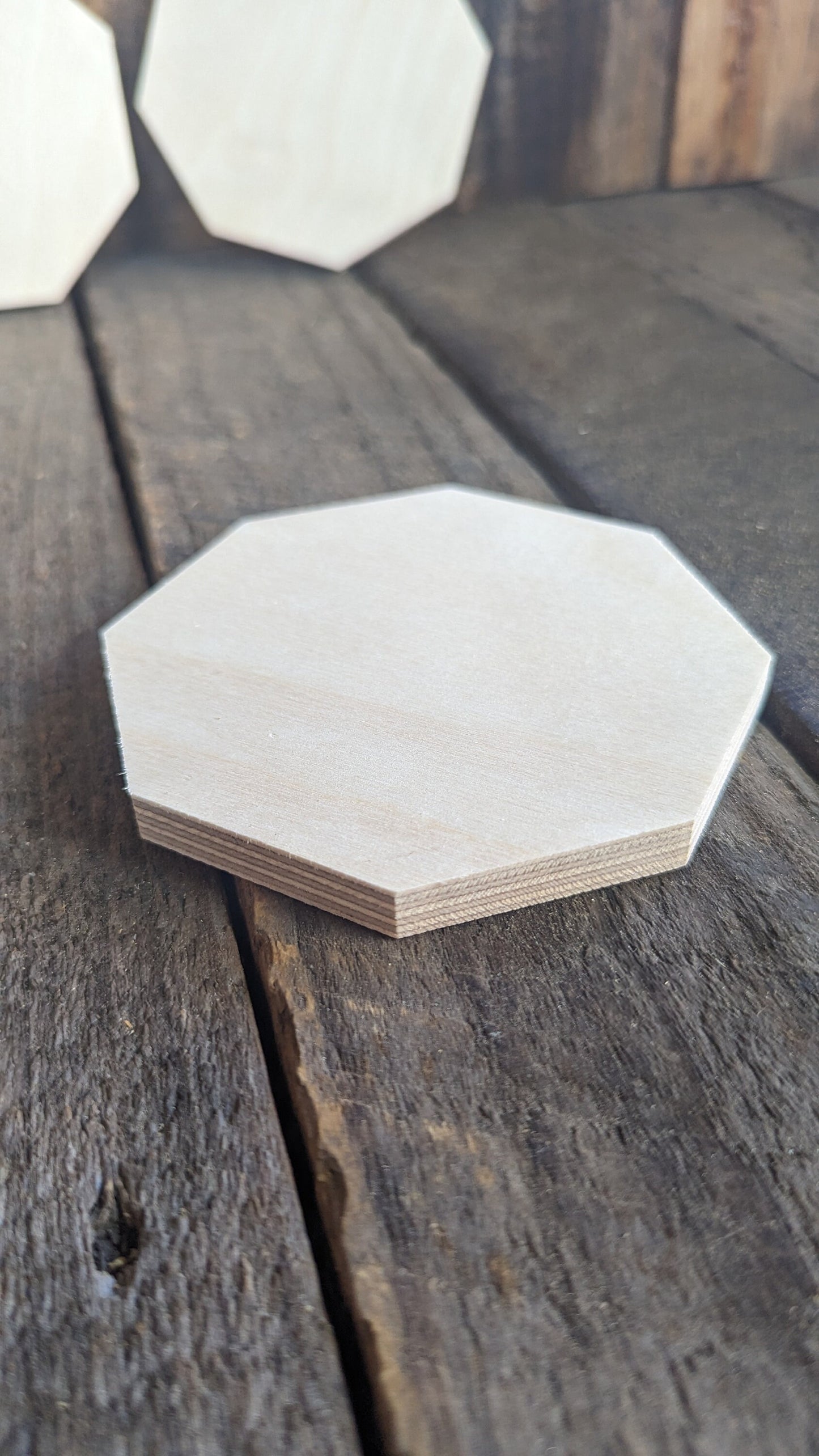 4" Wood Octagon Plaques, BALTIC BIRCH Wooden Eight Sided Shape, Blank Octagon, Unfinished Wooden Octagon, DIY Crafting Supplies
