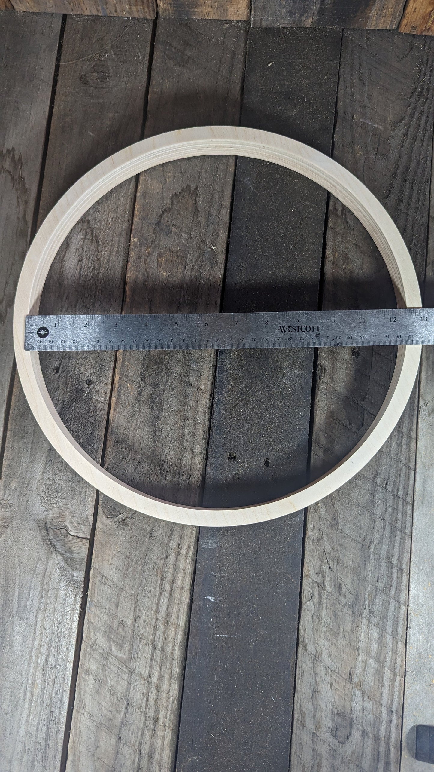 13.5" (13-1/2") Wood Circle Disc with 12.5" (12-1/2") center hole, BALTIC BIRCH Wooden Circles, Blank, Unfinished Wood Circle, Circular
