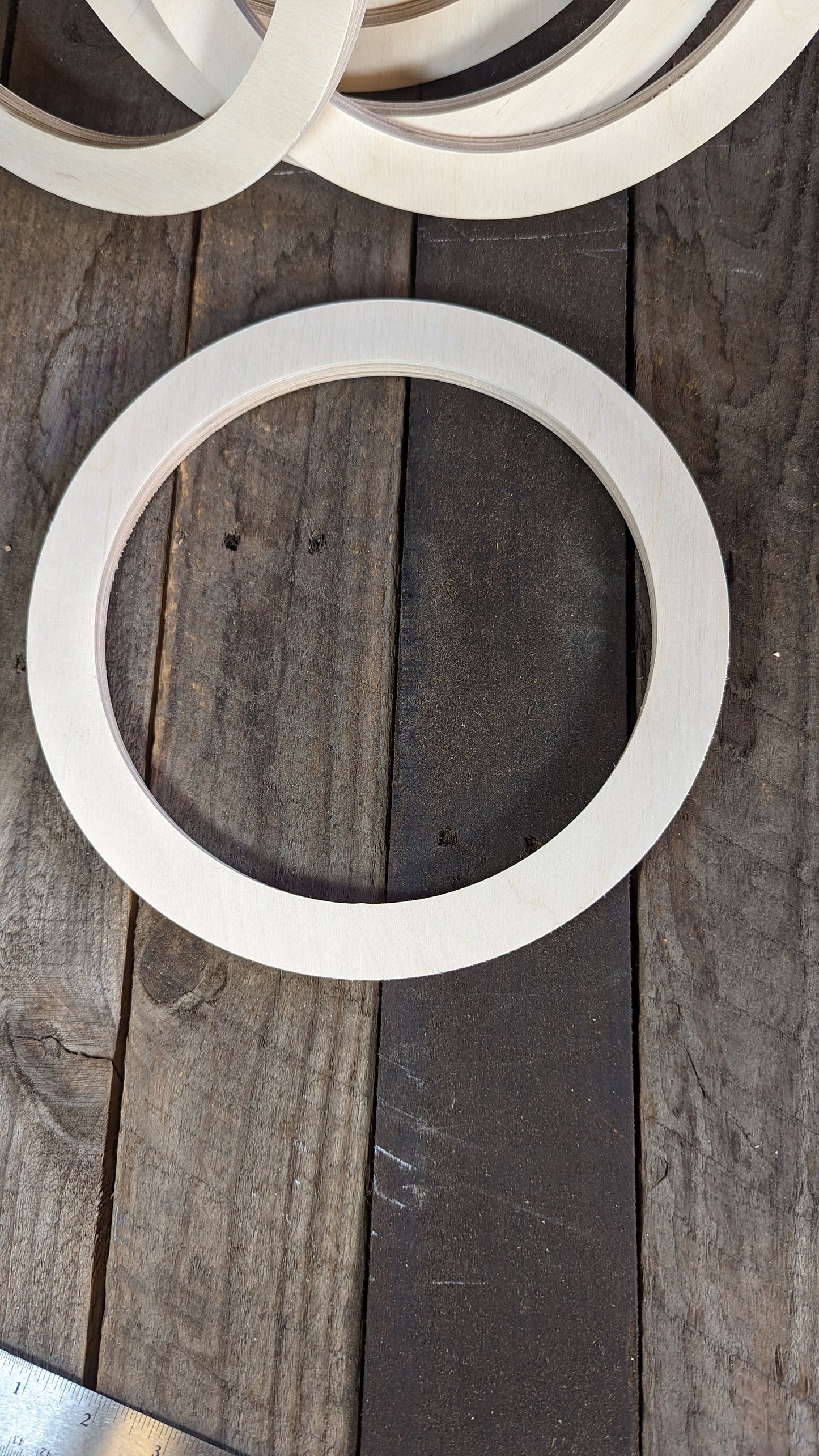 10" Wood Circle Disc with 8" center hole, BALTIC BIRCH Wooden Circles, Blank Circles, Unfinished Wooden Circles, Round Circles, Circular