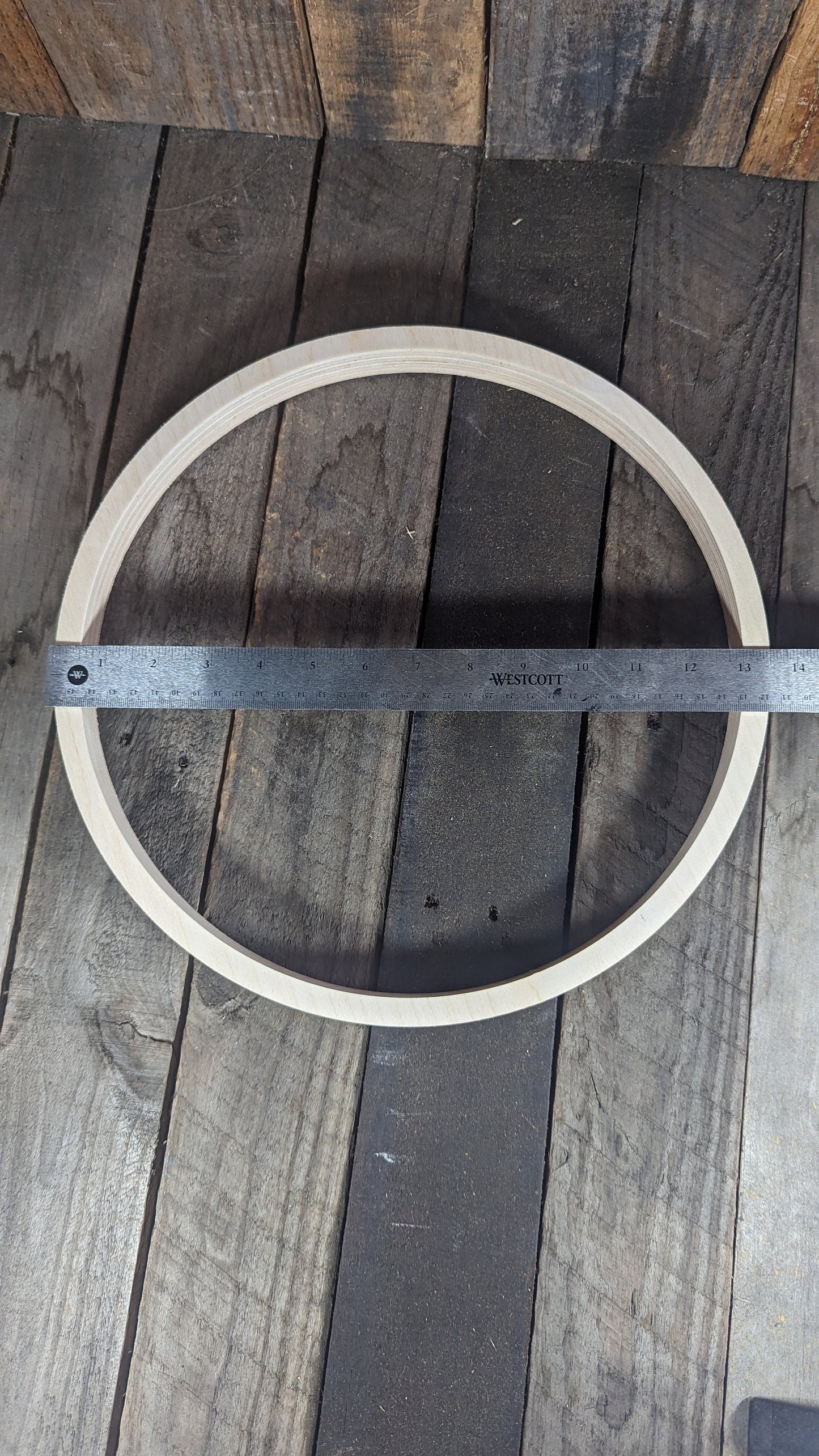 13.5" (13-1/2") Wood Circle Disc with 12.5" (12-1/2") center hole, BALTIC BIRCH Wooden Circles, Blank, Unfinished Wood Circle, Circular