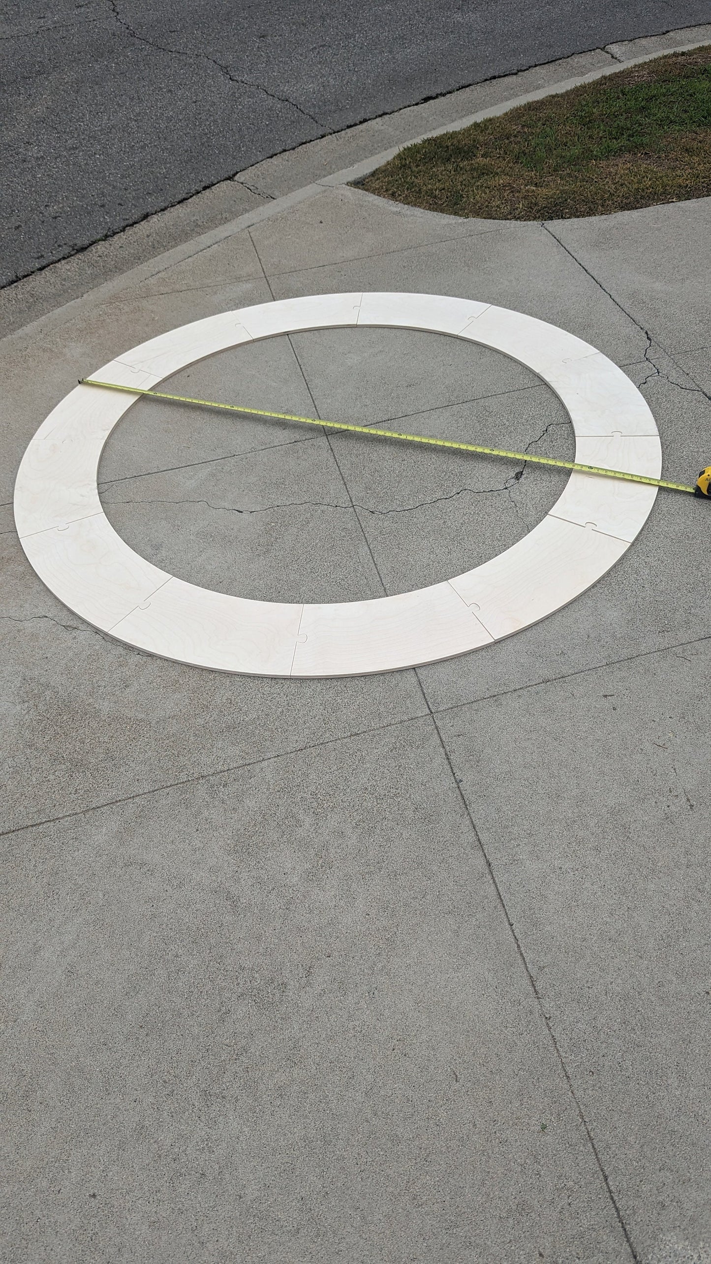 80" Wood Donut Ring with 60" center hole, BALTIC BIRCH Wooden Circles, Unfinished Wooden Circles, Circular Wood - 12 piece puzzle