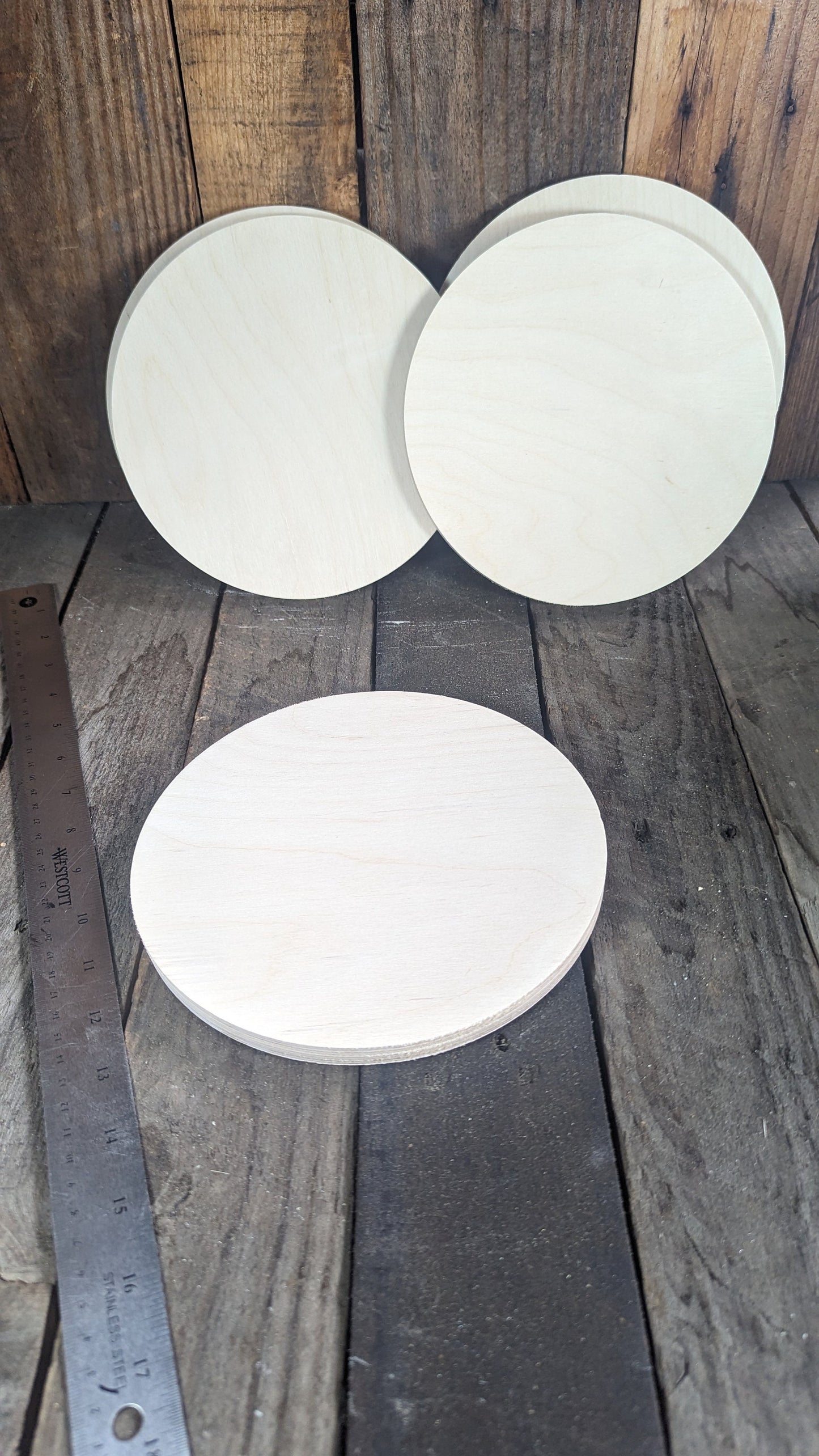 7.875" (7 7/8 inches) Wood Circle Disc Plaques, BALTIC BIRCH Wooden Circles, Unfinished Wooden Circles, DIY Craft Supplies