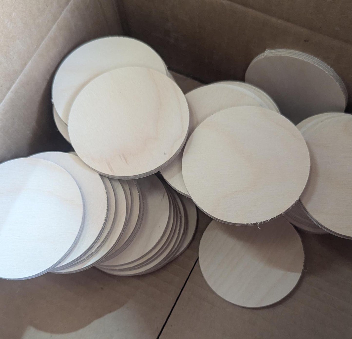 3.375" (3 3/8") Wood Circle Disc Plaques, BALTIC BIRCH - Wooden Circles, Blank Circles, Unfinished Wooden Circles, Round Circles, Circular