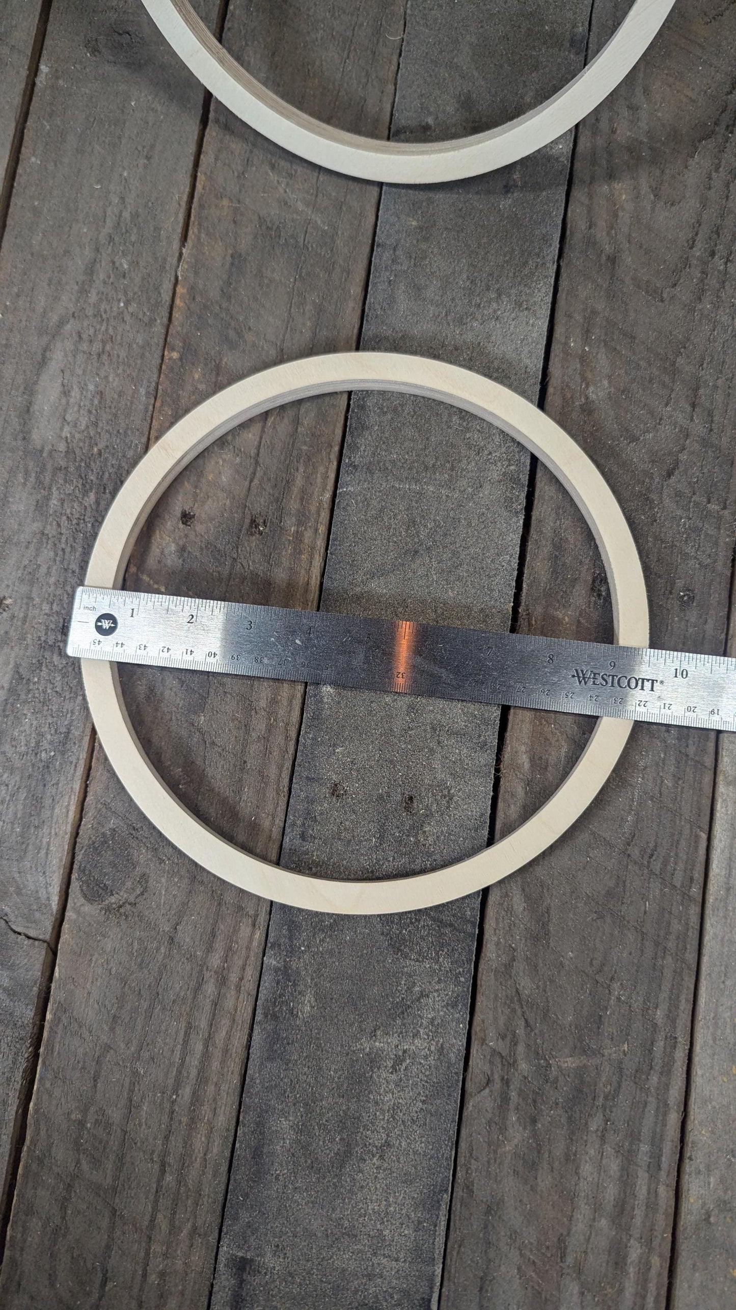 9.5" Wood Donut Ring with 8.5" center hole, BALTIC BIRCH Wooden Circles, Blank Circles, Unfinished Wooden Circles, Circular Wood