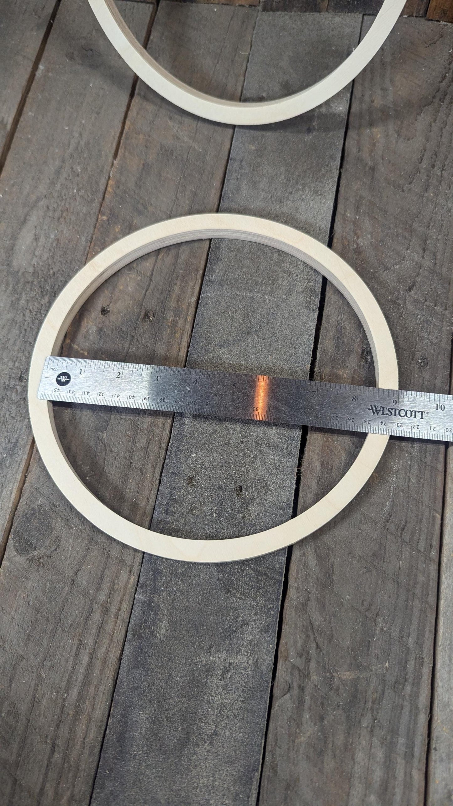 9.5" Wood Donut Ring with 8.5" center hole, BALTIC BIRCH Wooden Circles, Blank Circles, Unfinished Wooden Circles, Circular Wood