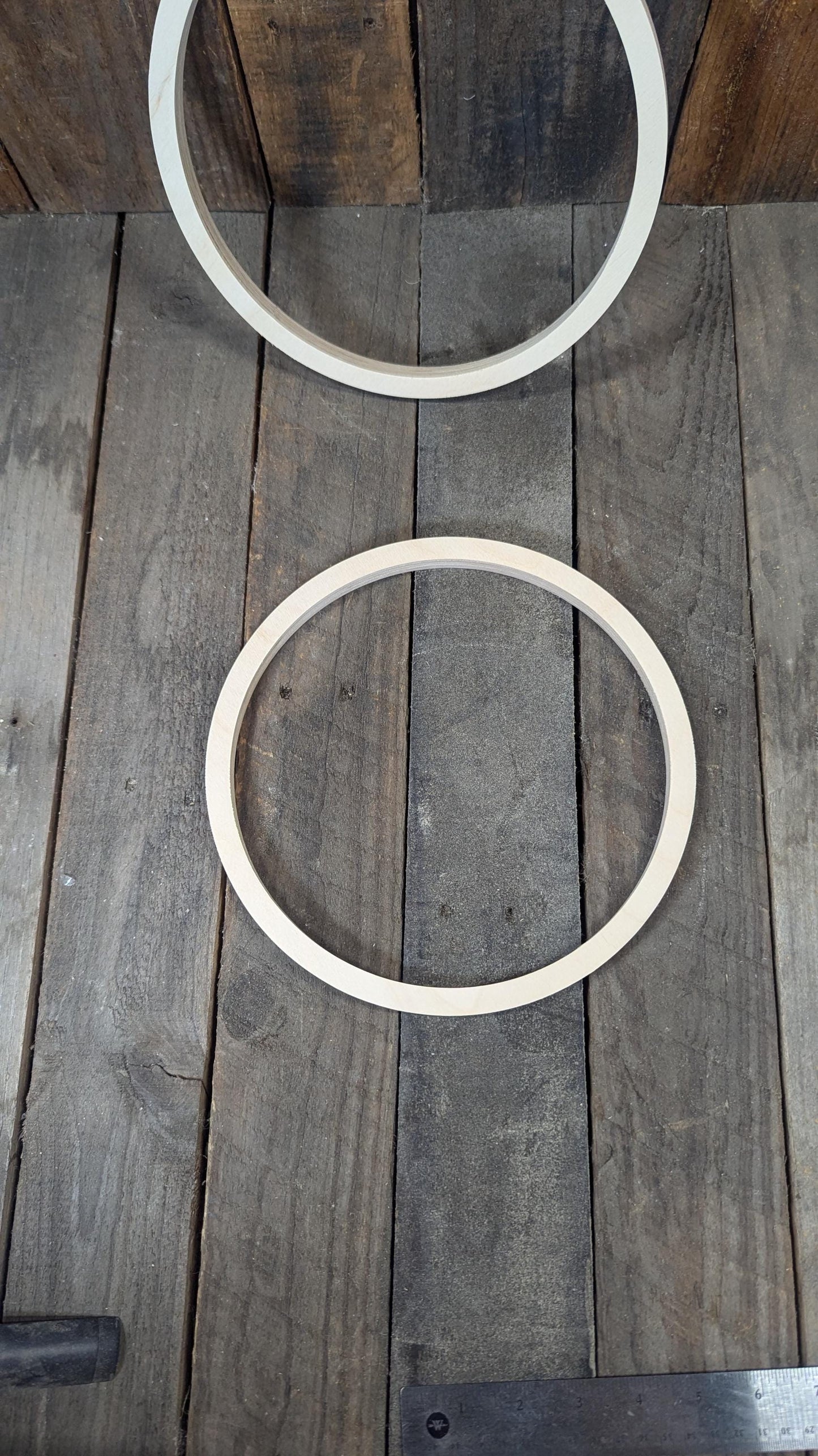 9.5" Wood Donut Ring with 8.5" center hole, BALTIC BIRCH Wooden Circles, Blank Circles, Unfinished Wooden Circles, Circular Wood
