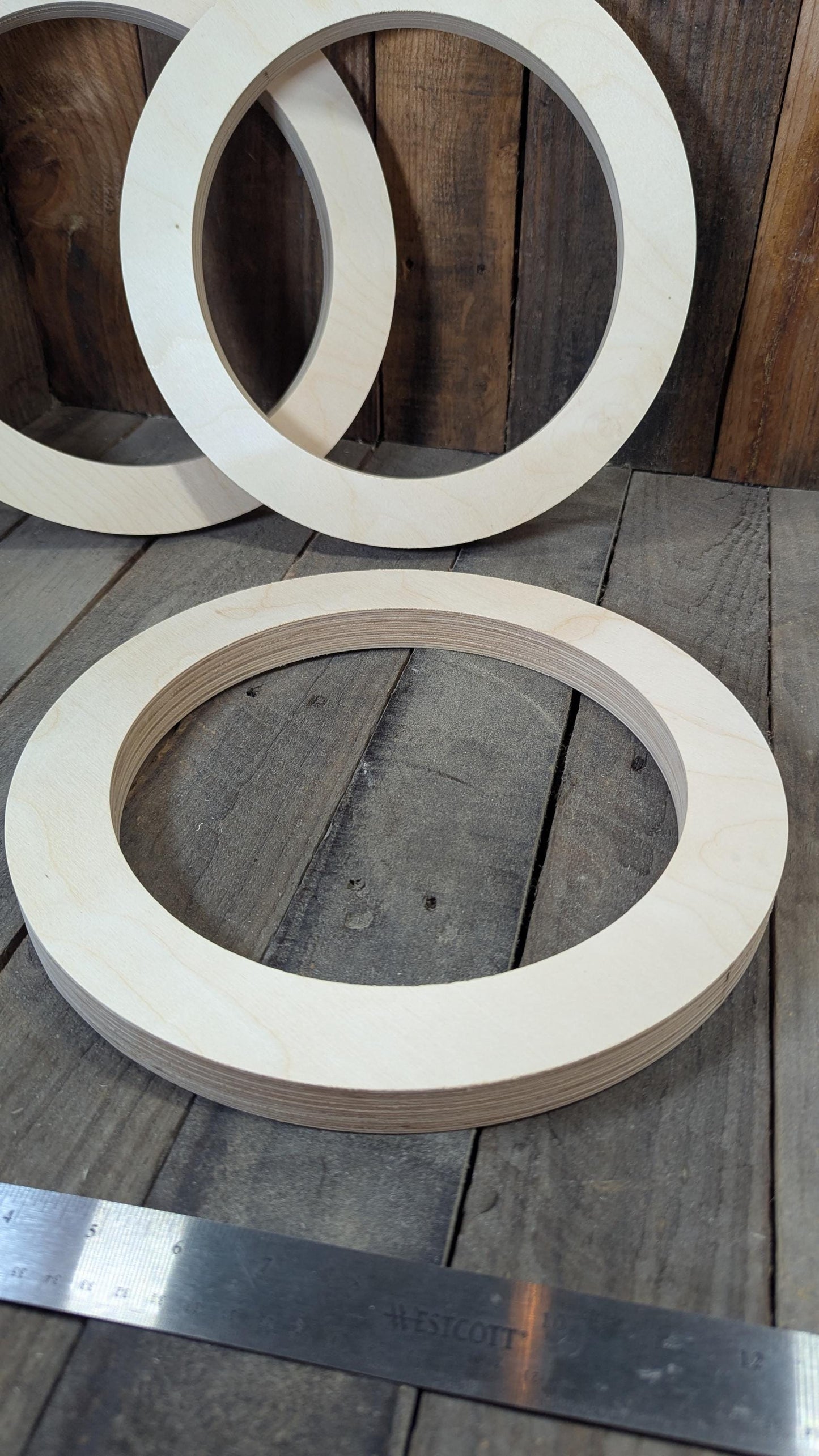 12" Wood Donut Ring with 9" center hole, BALTIC BIRCH Wooden Circles, Blank Circles, Unfinished Wooden Circles, Circular