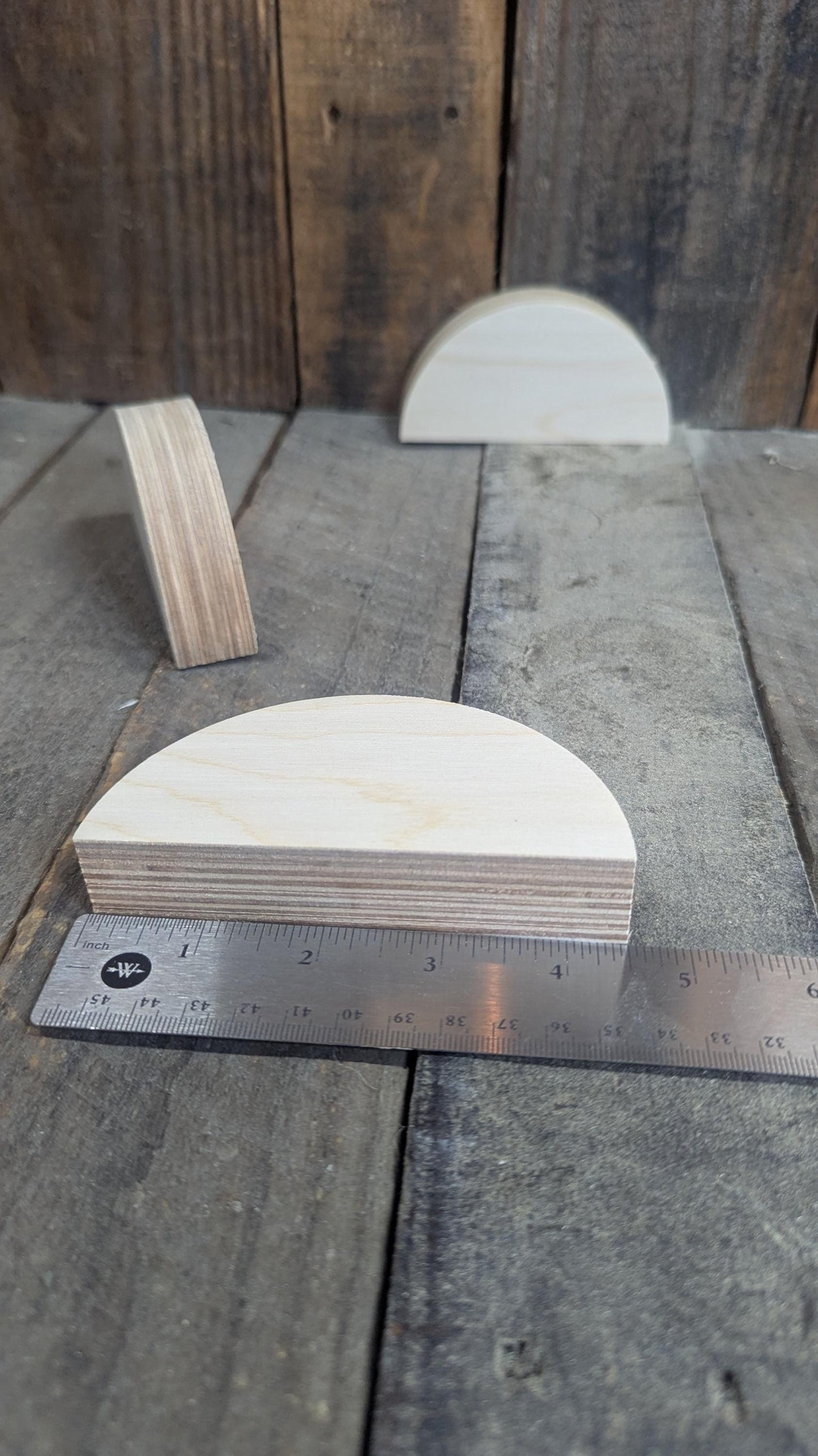 4.5" Wood Half Circle Disc Plaques, BIRCH Wooden Semicircles, Blank Circles, Unfinished, Half Round Circles, DIY Craft