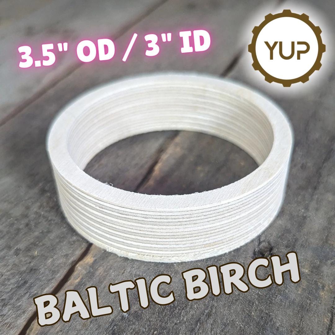 3.5" (3 1/2") Wood Donut, 3" center hole - BALTIC BIRCH - Wooden Circles, Unfinished Wooden Ring, Circular Wood, Ring, craft