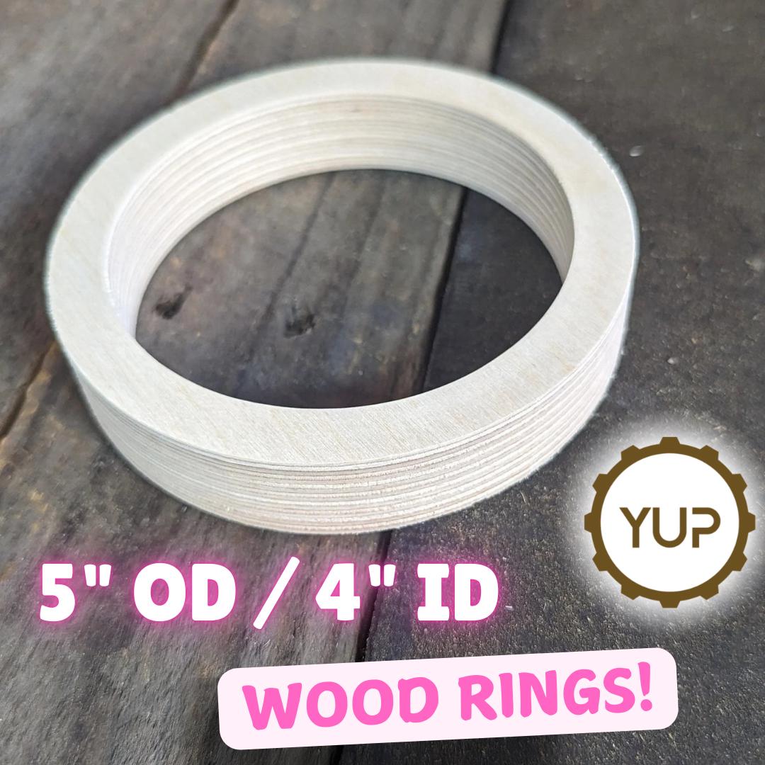 5" Baltic Birch Wood Donut, 4" Center Hole, DIY Crafting