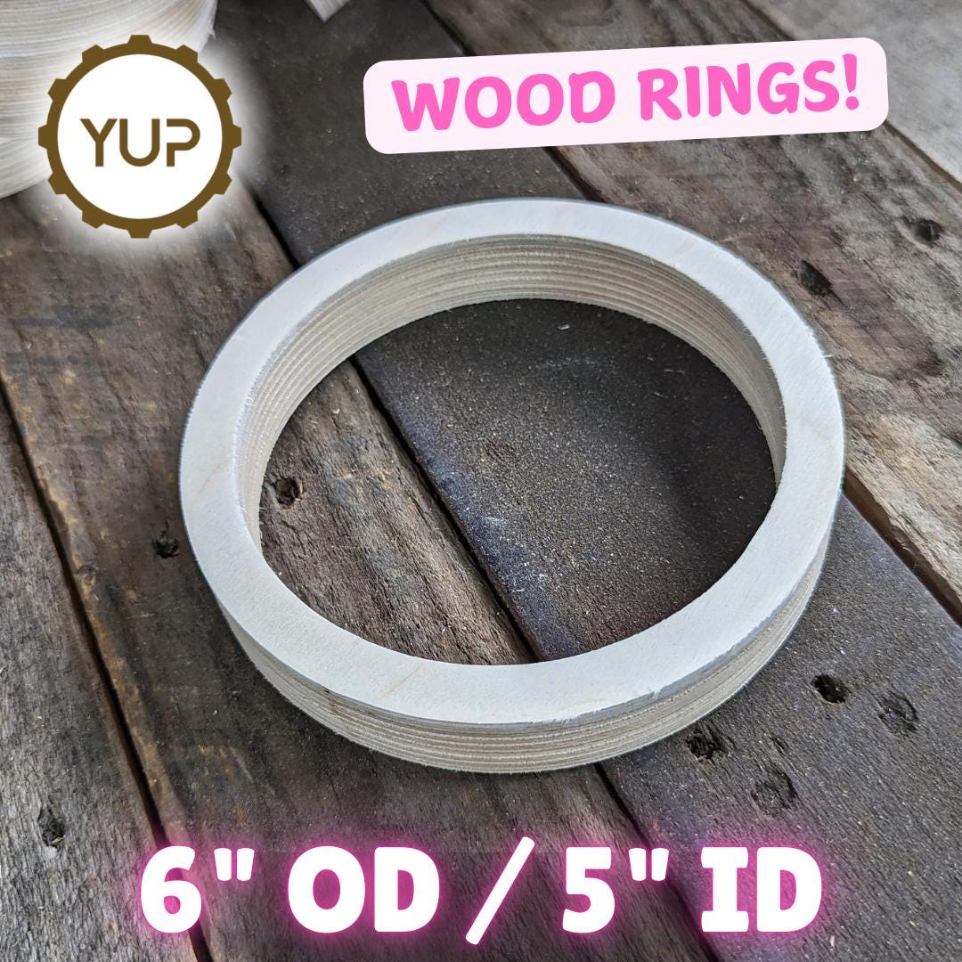 6" Baltic Birch Wood Donut, 5" Center Hole, Ring Shape, DIY Crafting Supplies
