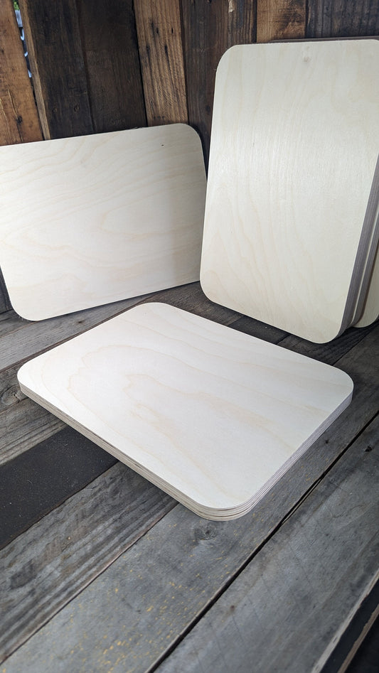 10.5 inch x 14.5 inch Wood Plaques with 1.5 radius corners, BALTIC BIRCH, Wooden Rectangle, Unfinished Wood Rectangle, DIY Crafting Supplies