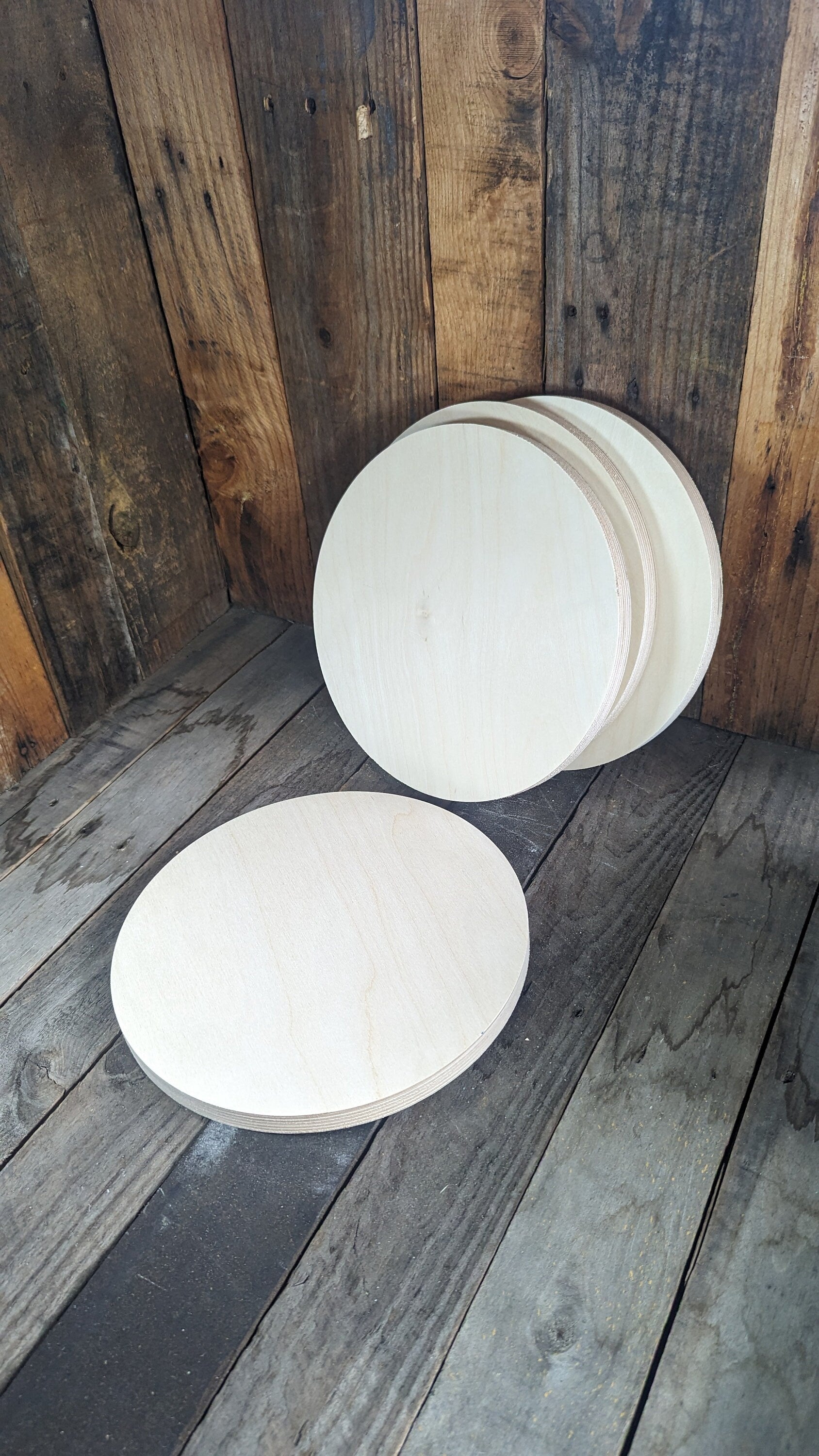 10.625 inch (10 5/8 inch) Wood Circle Disc Plaques, BALTIC BIRCH Wooden Circles, Blank Circles, Unfinished Wooden Circles, DIY Crafting Supplies