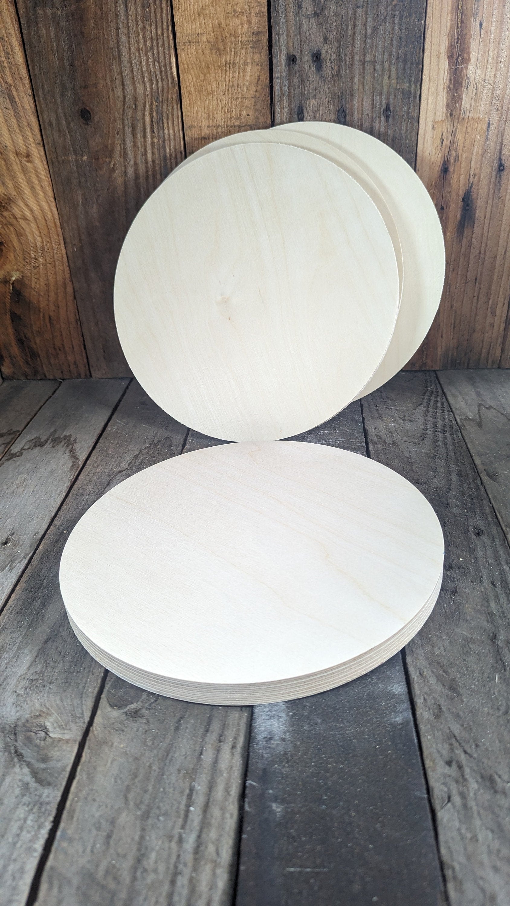 10.625 inch (10 5/8 inch) Wood Circle Disc Plaques, BALTIC BIRCH Wooden Circles, Blank Circles, Unfinished Wooden Circles, DIY Crafting Supplies