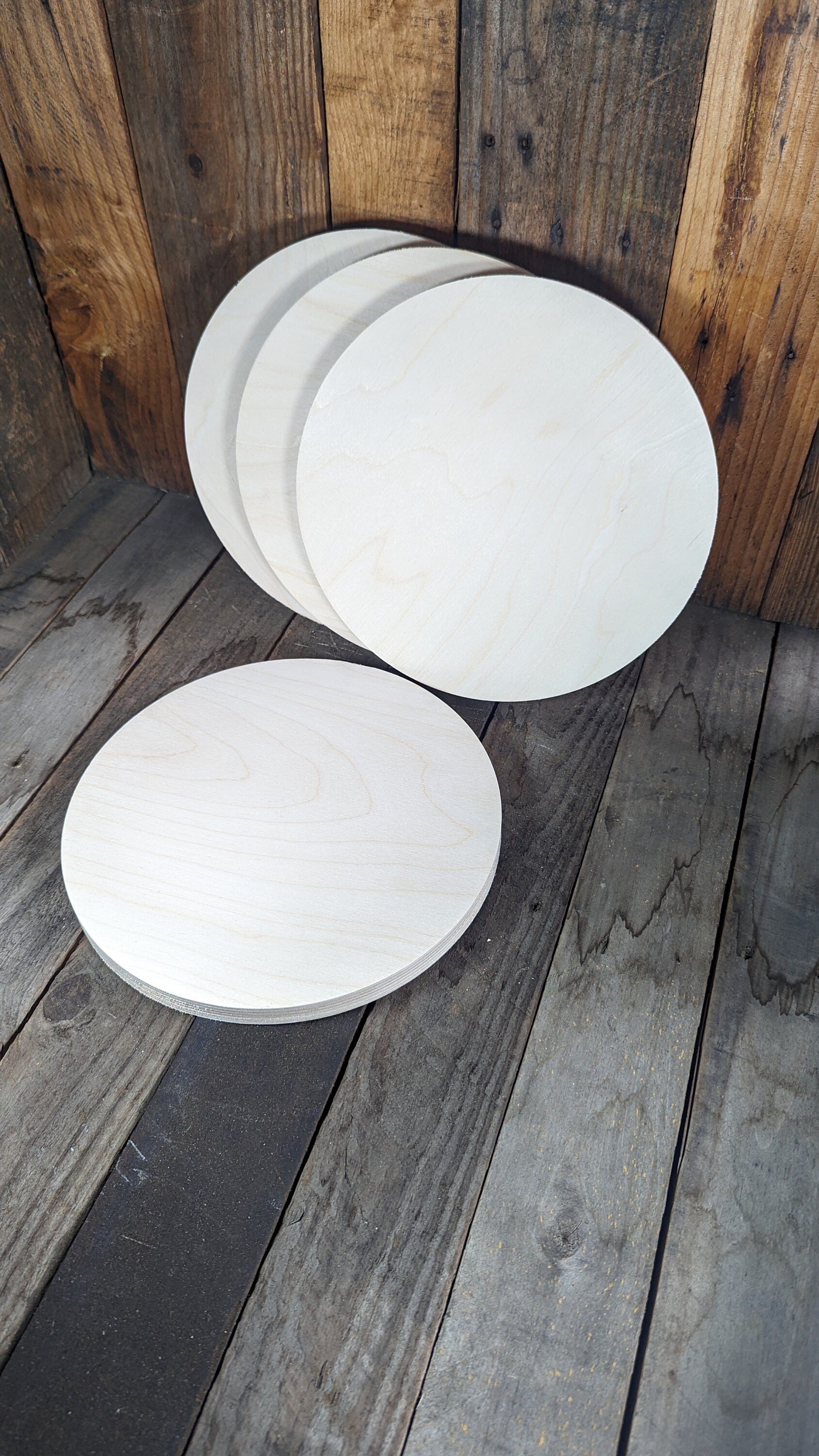10.75 inch (10 3/4 inch) Wood Circle Disc Plaques, BALTIC BIRCH Wooden Circles, Blank Circles, Unfinished Wooden Circles, DIY Crafting Supplies