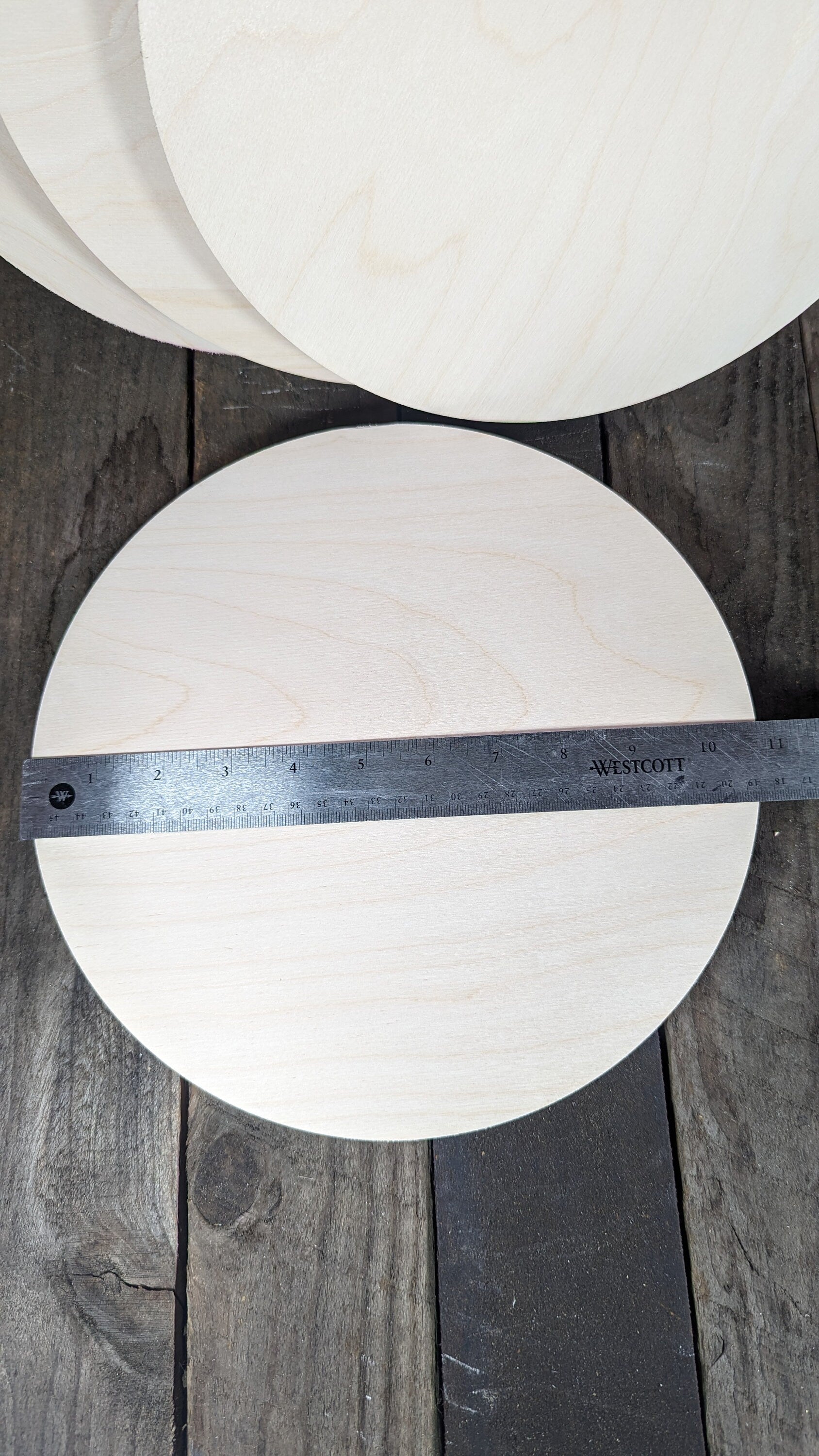 10.75 inch (10 3/4 inch) Wood Circle Disc Plaques, BALTIC BIRCH Wooden Circles, Blank Circles, Unfinished Wooden Circles, DIY Crafting Supplies