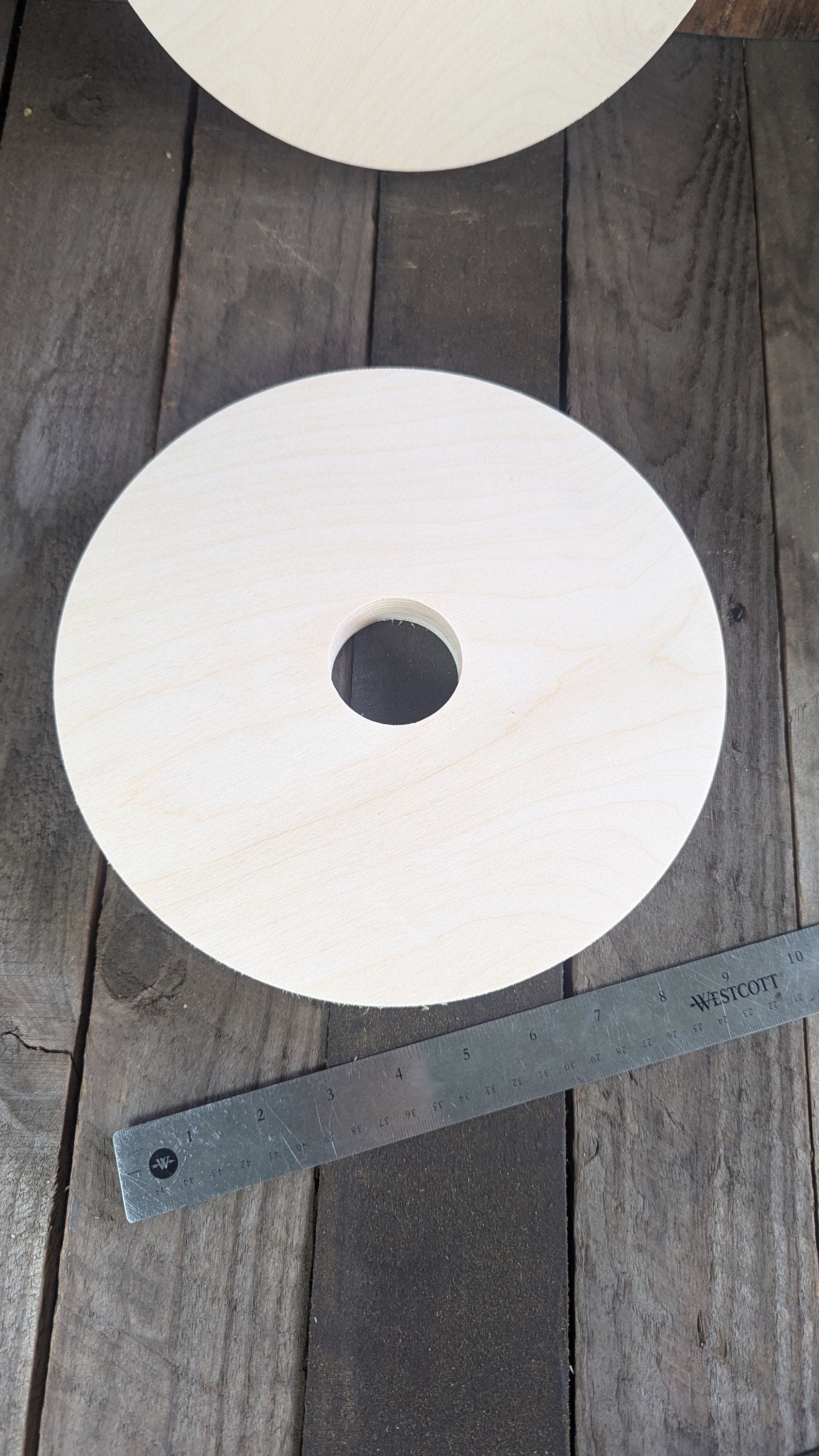 10" Wood Donut Ring with 2" center hole, BALTIC BIRCH Wooden Circles, Blank Circles, Unfinished Wooden Circles, Circular