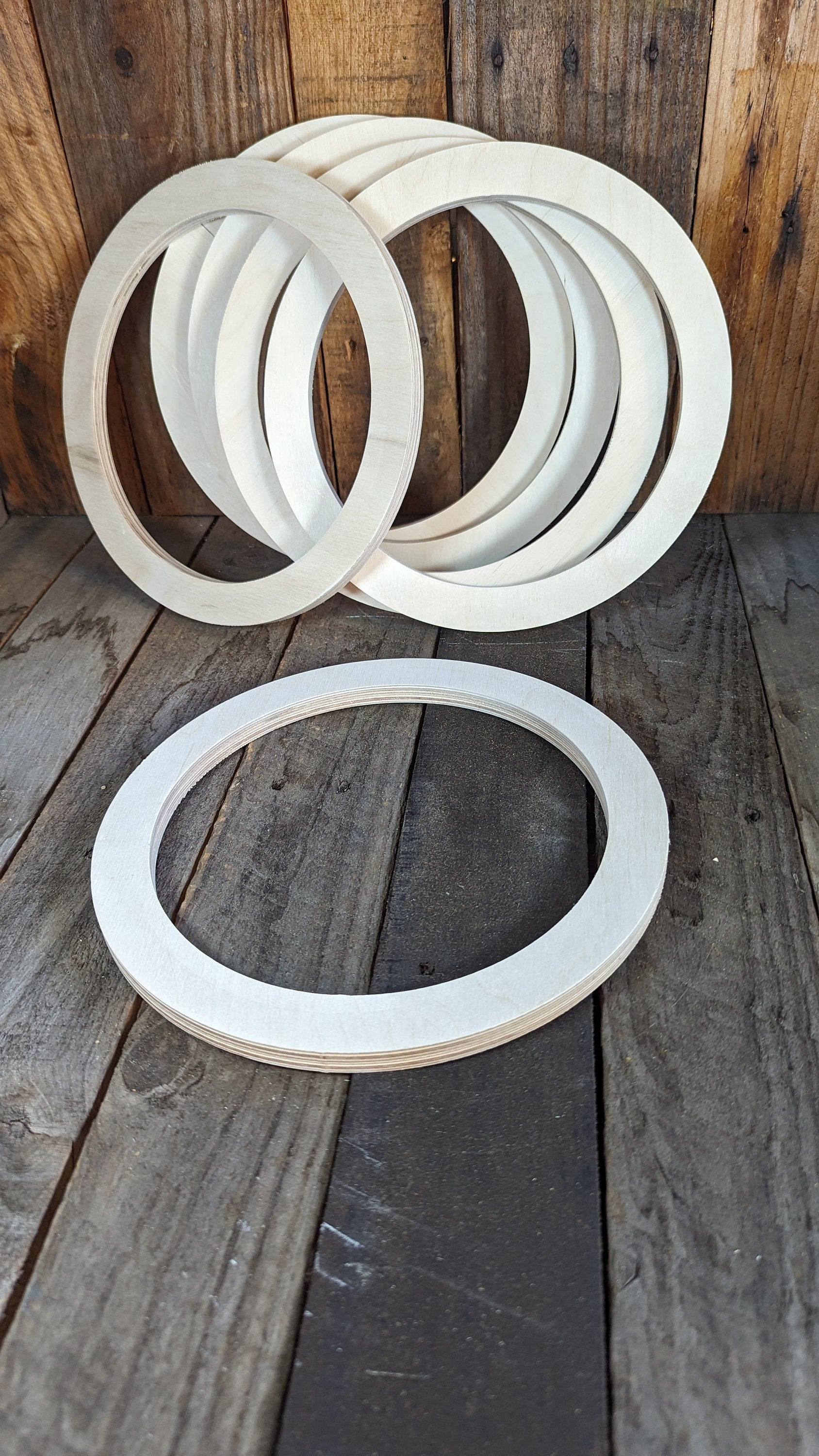 10 inch Wood Circle Disc with 8 inch center hole center hole, BALTIC BIRCH Wooden Circles, Blank Circles, Unfinished Wooden Circles, Round Circles, Circular