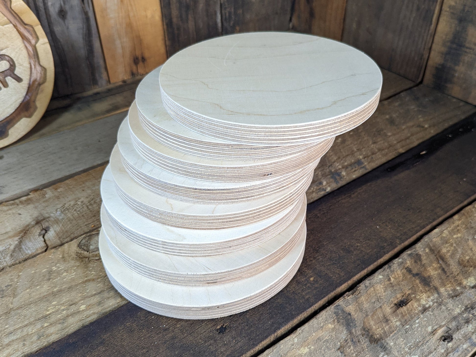 6.5&quot; Wood Circle Disc Plaques, BALTIC BIRCH - Wooden Circles, Blank Circles, Unfinished Wooden Circles, Round Circles, Circular Wood