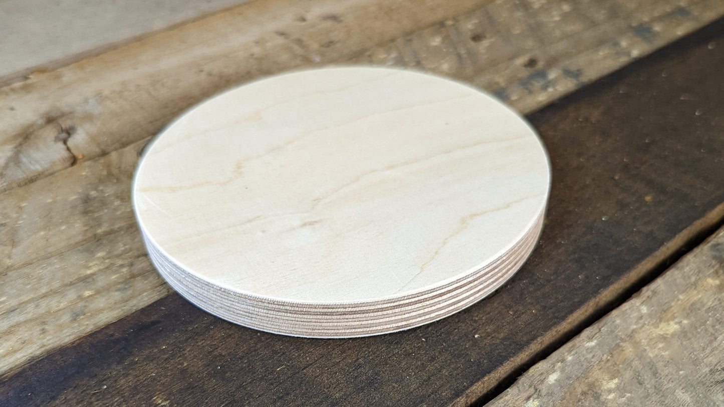 5.5&quot; Wood Circle Disc Plaques, BALTIC BIRCH - Wooden Circles, Blank Circles, Unfinished Wooden Circles, Round Circles, Circular Wood