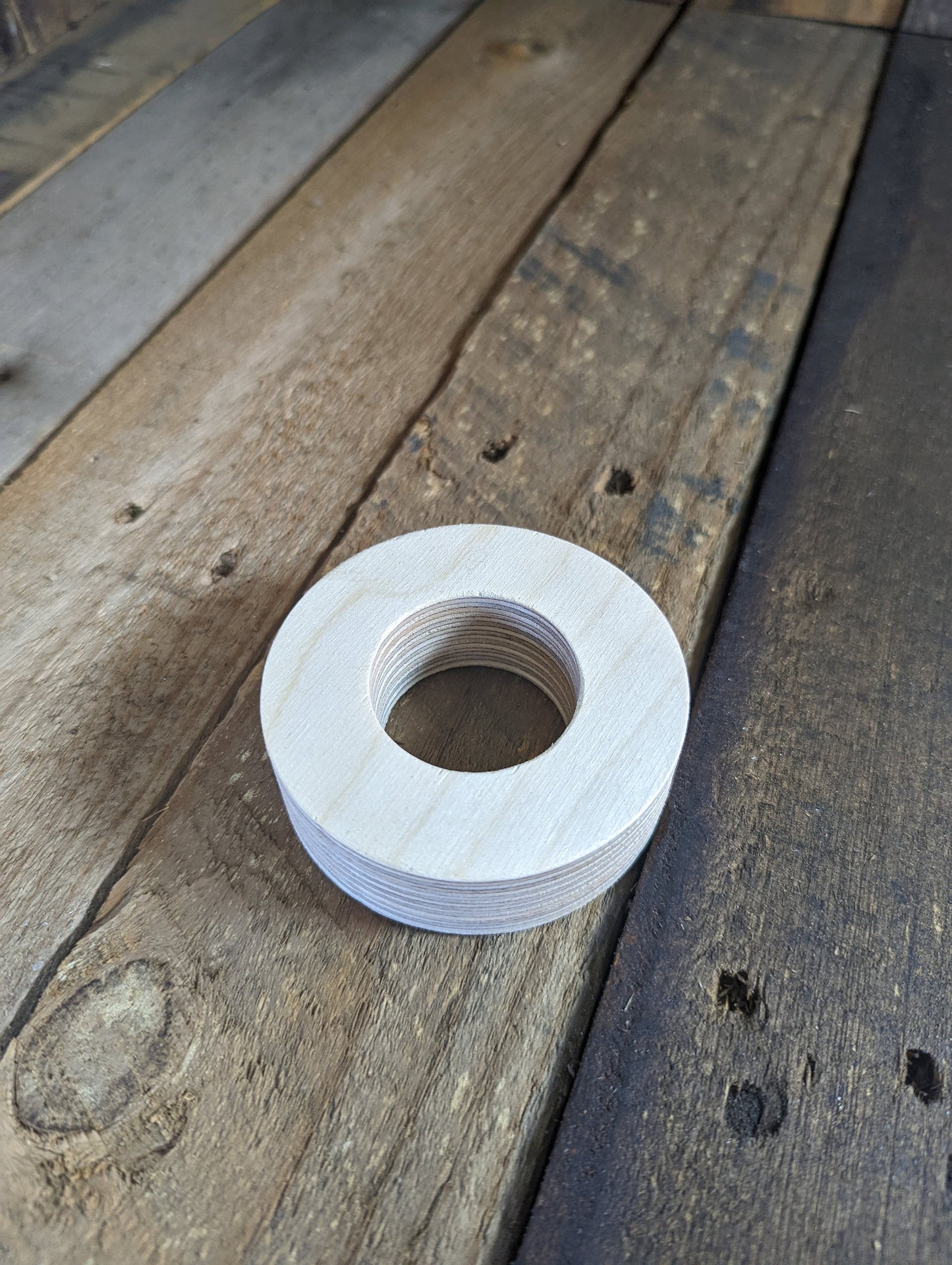 3" Wood Donut, BALTIC BIRCH - Wooden Circles, Blank Circles, Unfinished Wooden Circles, Round Circles, Circular Wood Active, Ring Shape