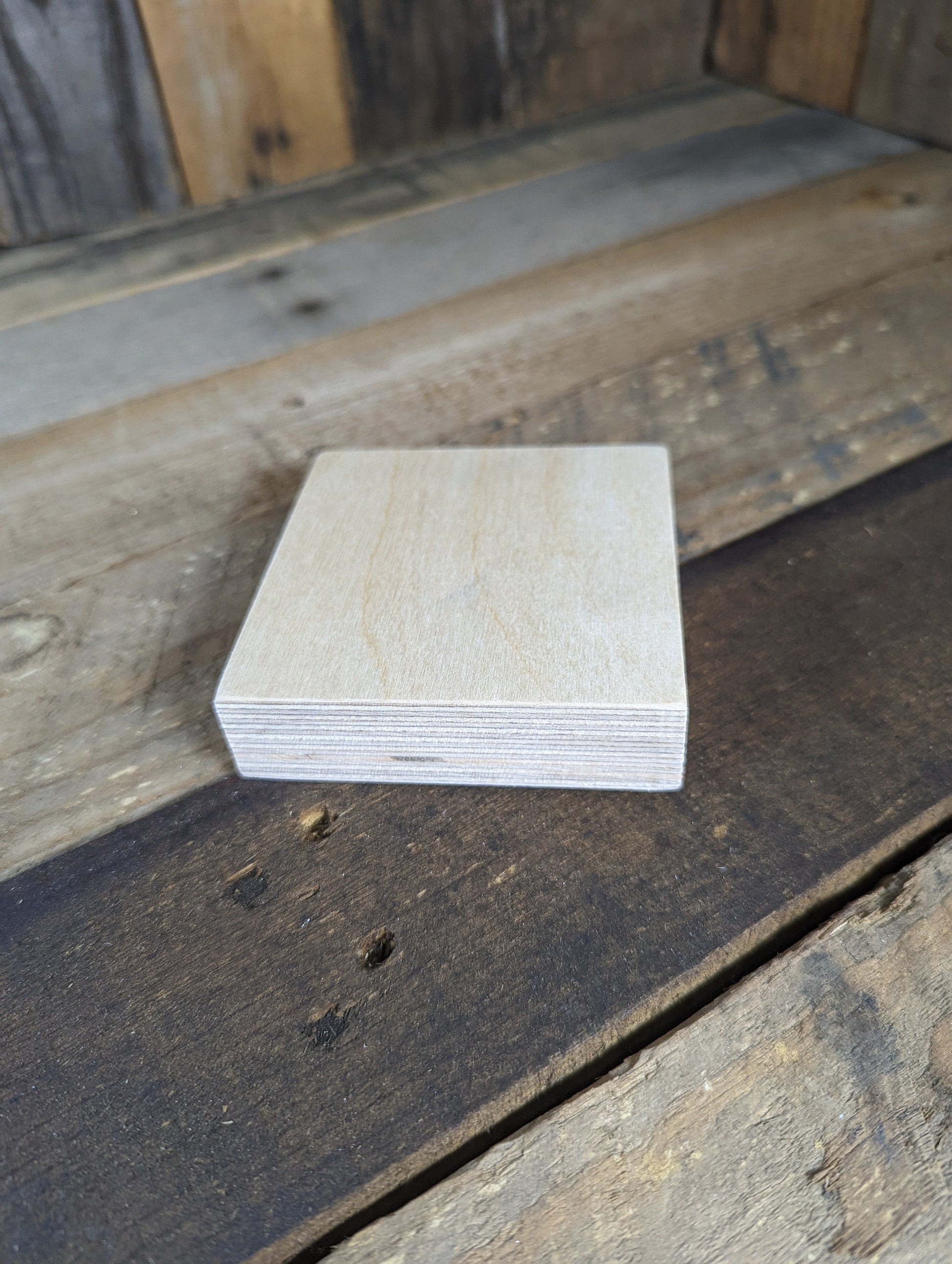 3.5" Wood Square Plaques, BALTIC BIRCH - Wooden Squares, Blank Squares, Unfinished Wooden Squares, Square Plywood, Square Wood