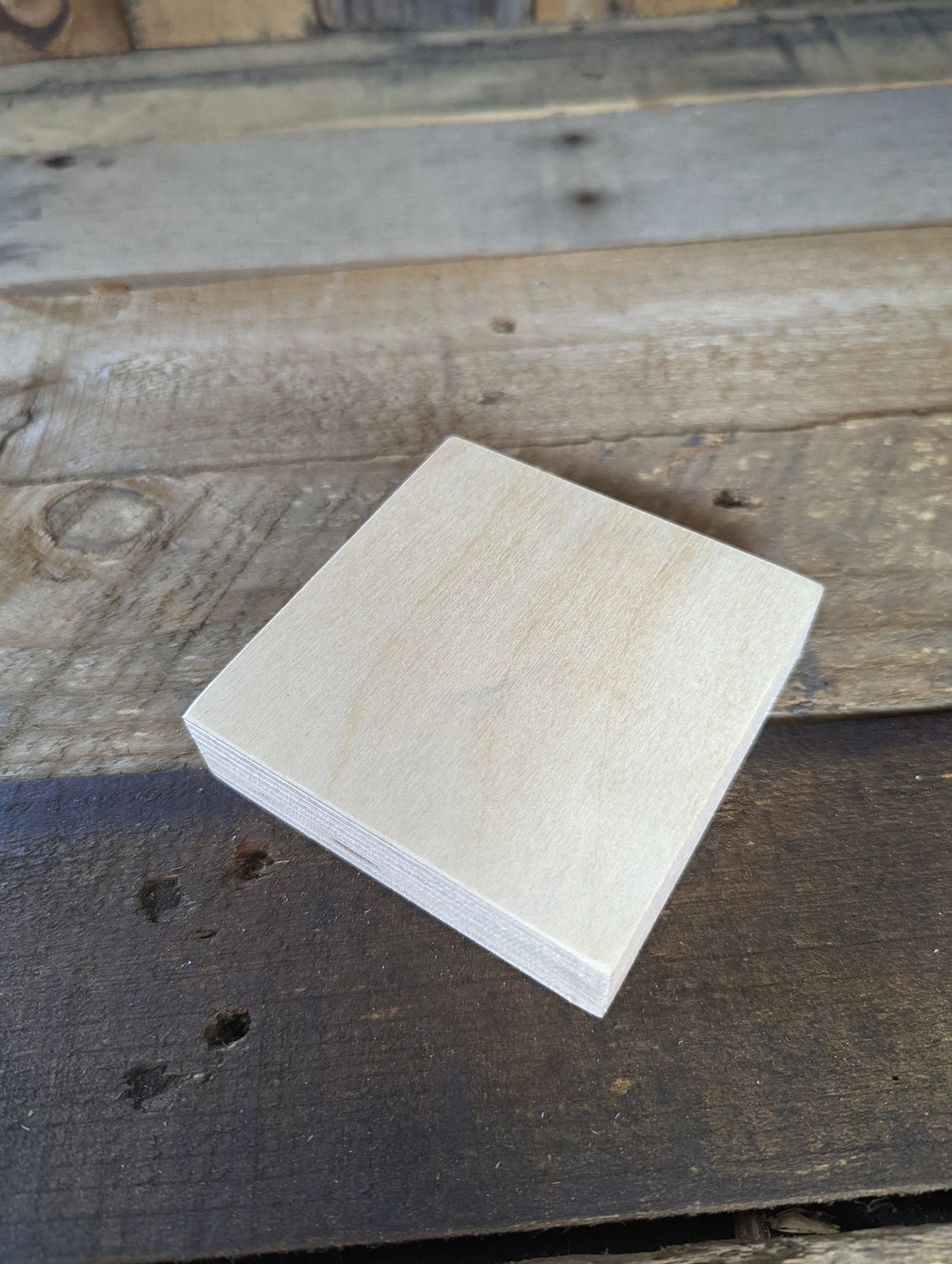 3.5&quot; Wood Square Plaques, BALTIC BIRCH - Wooden Squares, Blank Squares, Unfinished Wooden Squares, Square Plywood, Square Wood