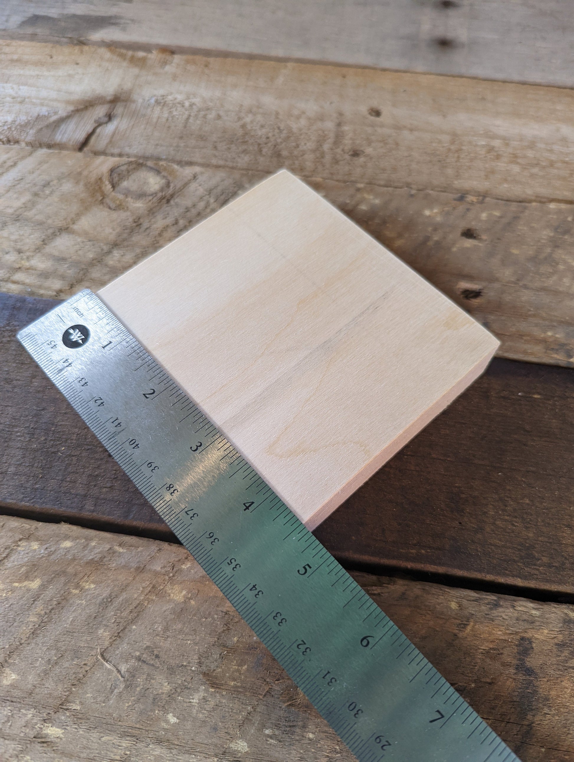 4.5" Baltic Birch Wood Square Plaque, Craft Base