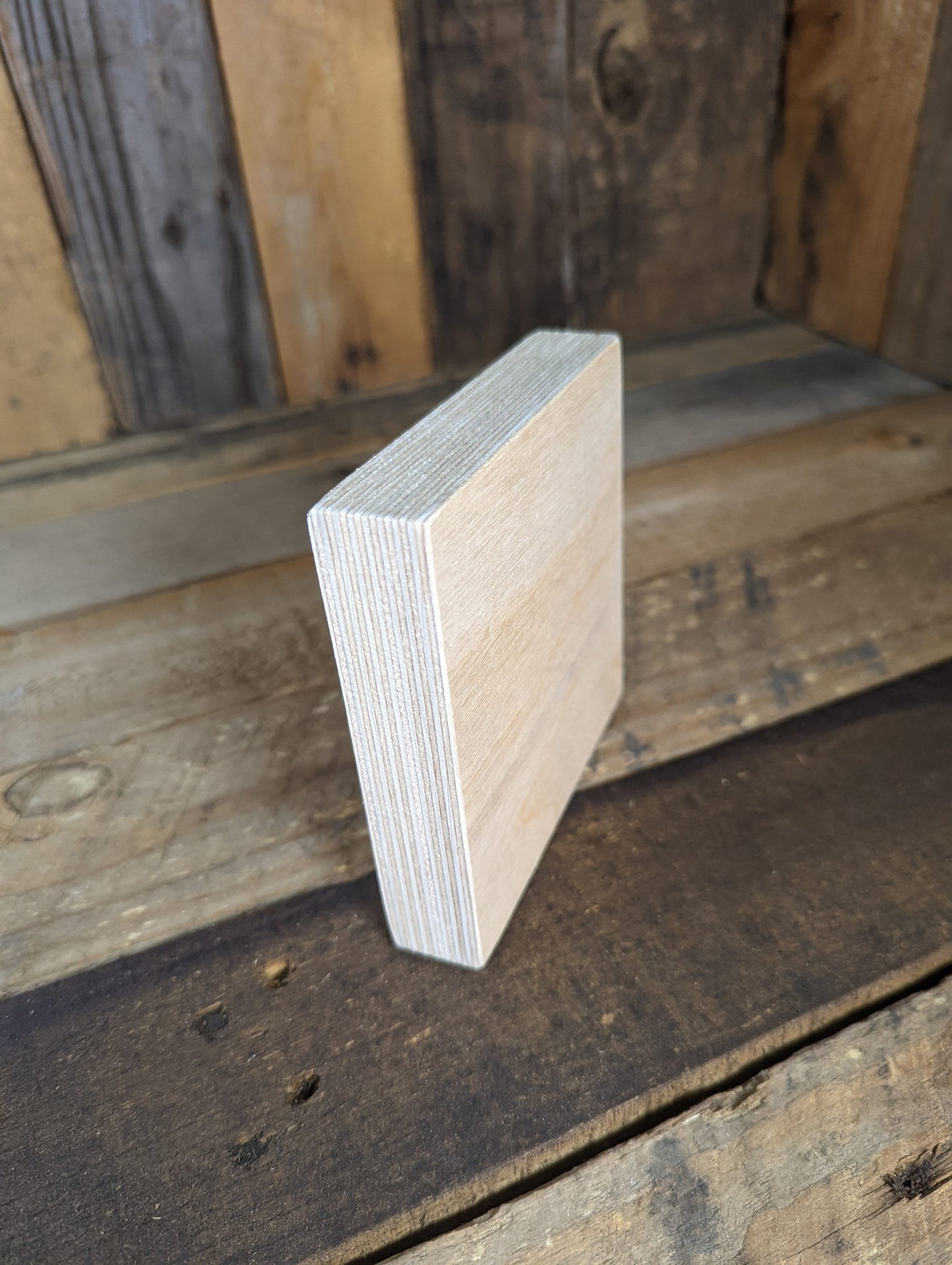 4.5" Baltic Birch Wood Square Plaque, Craft Base