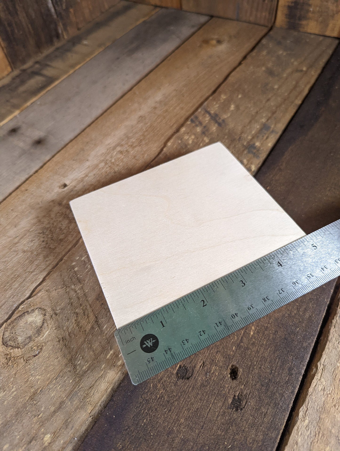 5" Baltic Birch Wood Square, Unfinished Craft Plaque