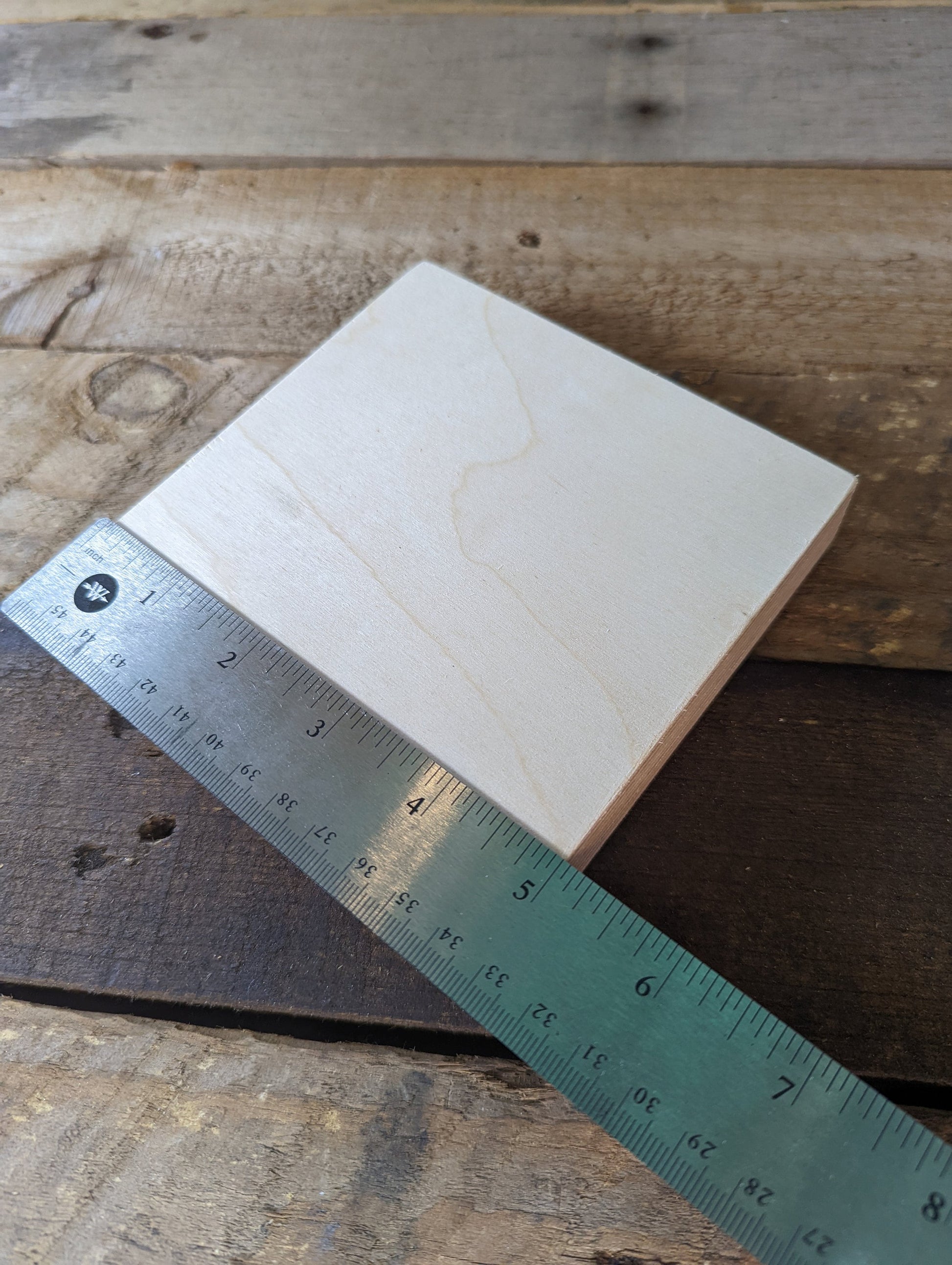 5" Baltic Birch Wood Square, Unfinished Craft Plaque